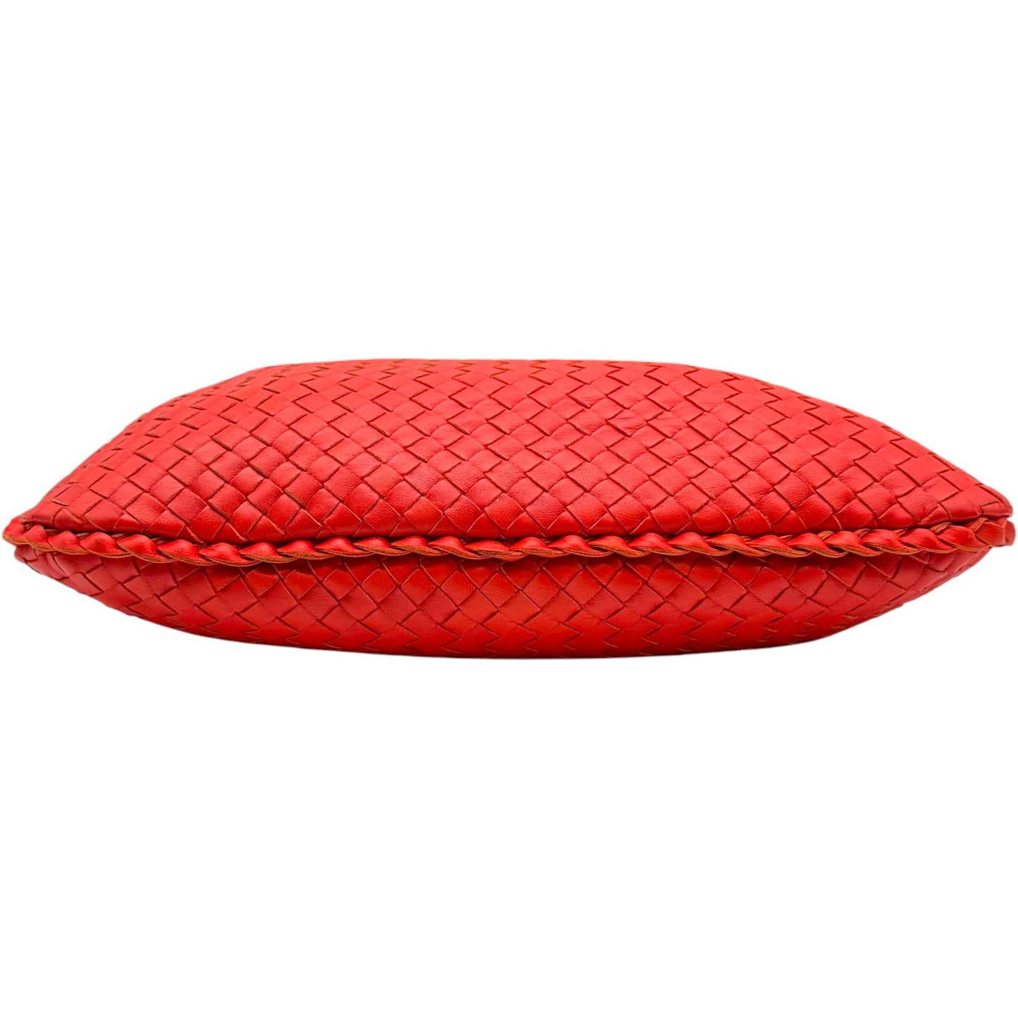 Bottega Veneta Orange Woven Leather Small Hobo Bag