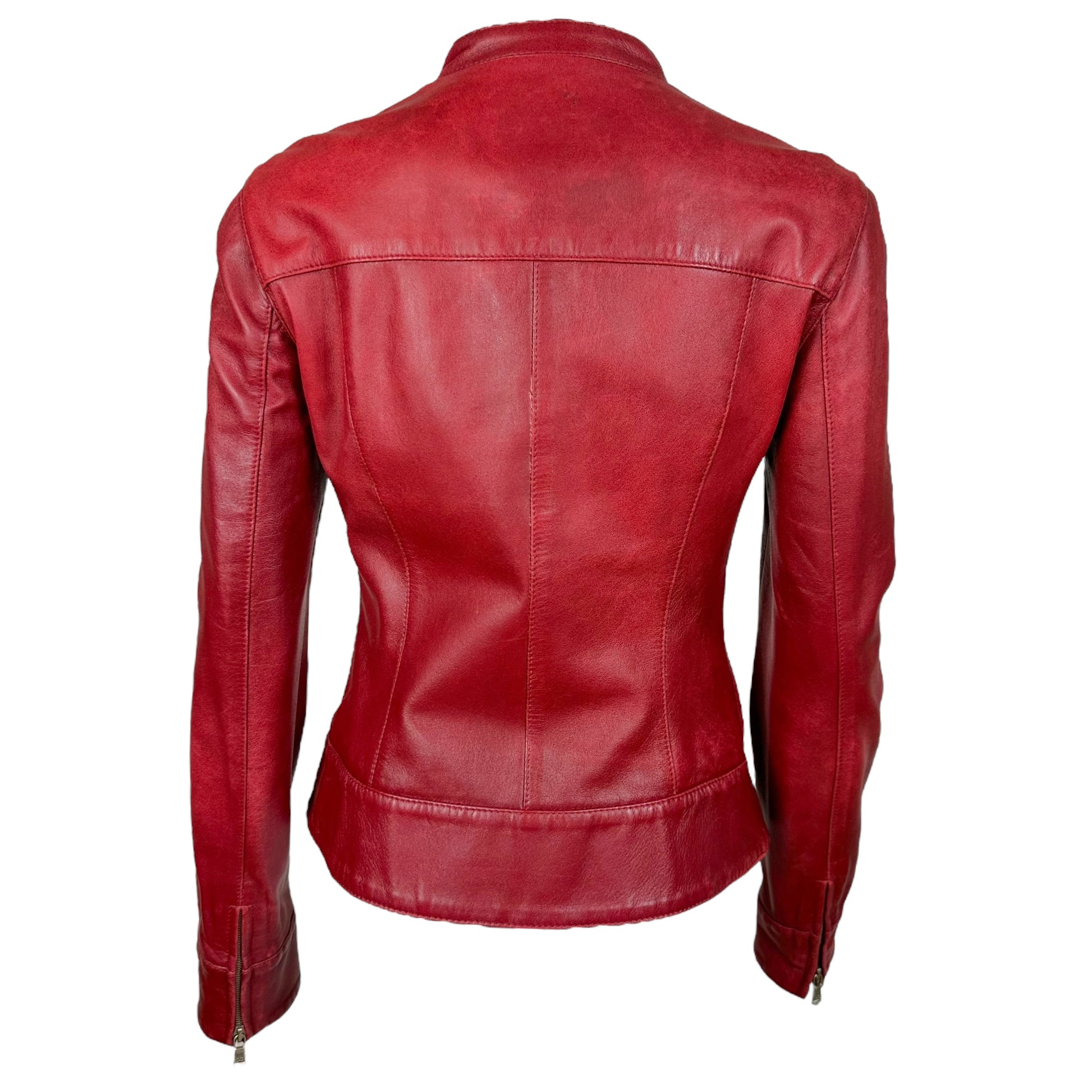 Dolce & Gabbana Red Leather Jacket - Outfit Repeater