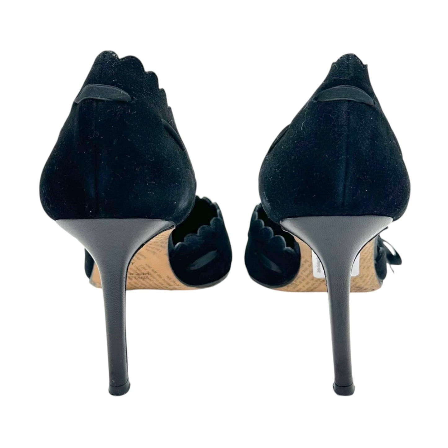 John Galliano Black Suede D'Orsay Heels