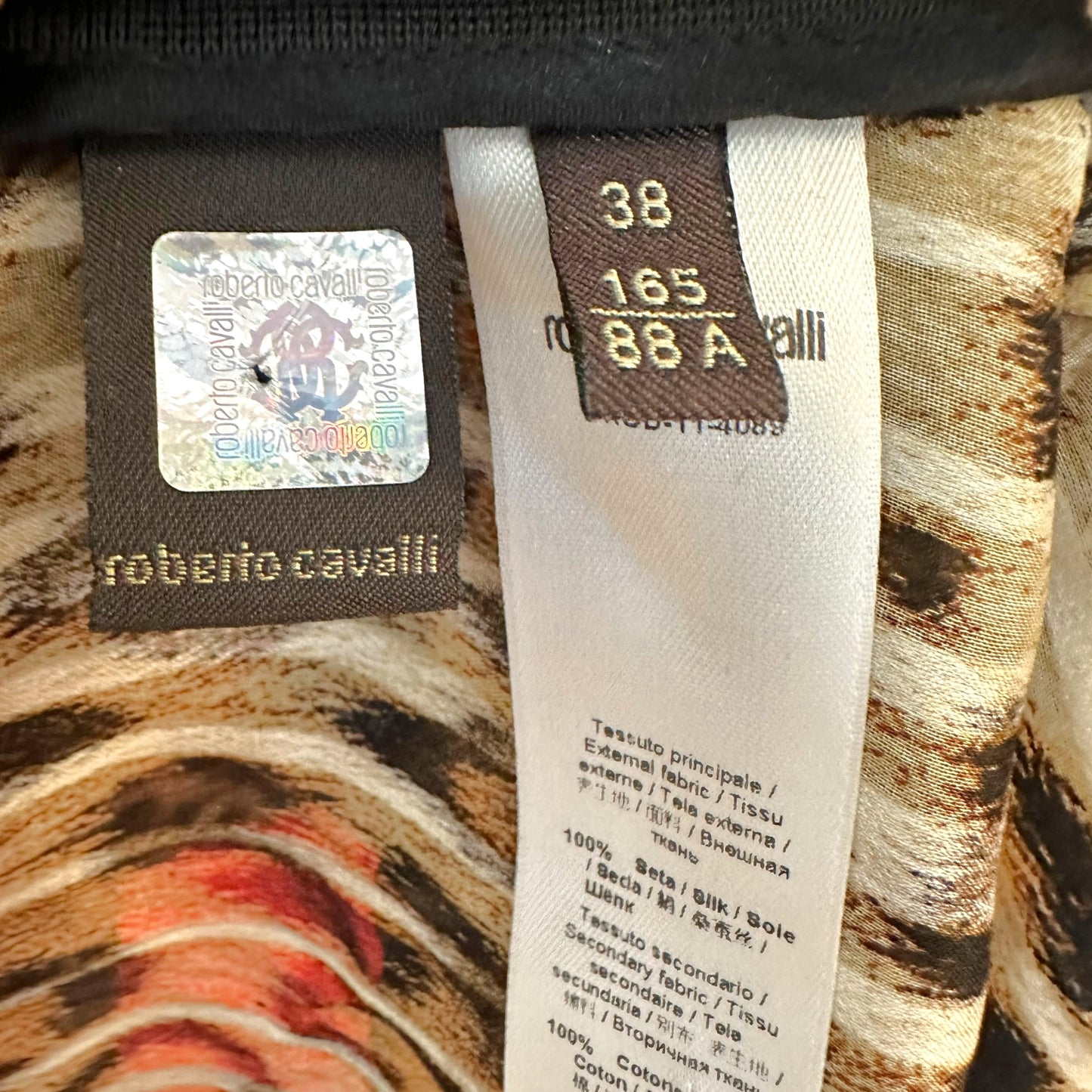 Roberto Cavalli Leopard Print Silk Floral & Sequin Sleeveless Blouse Top