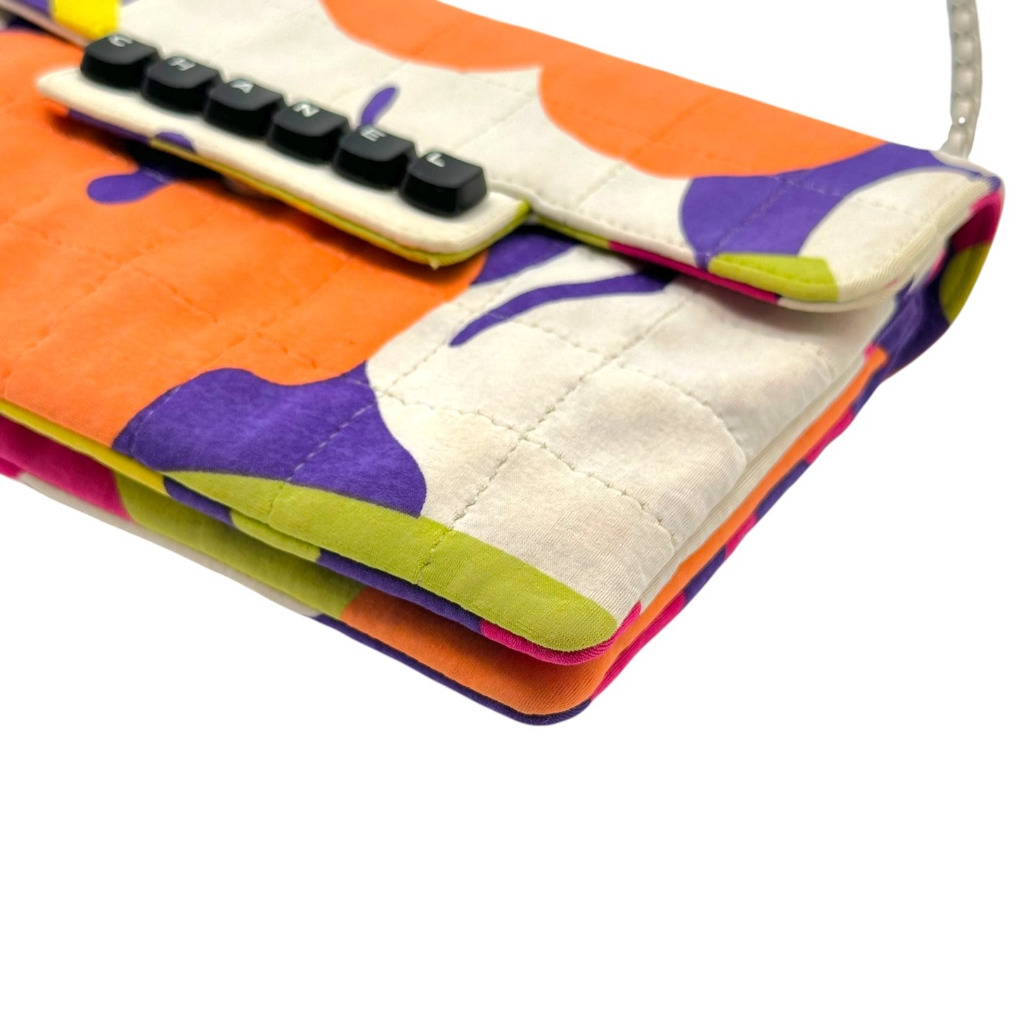 Chanel Floral Canvas Pochette Bag Multicolor Early 2000s