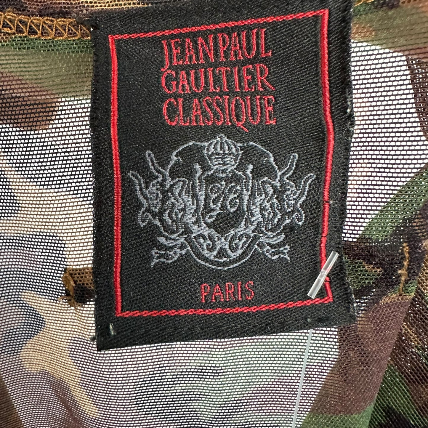 Jean Paul Gaultier Camo Print Mesh Tank Top