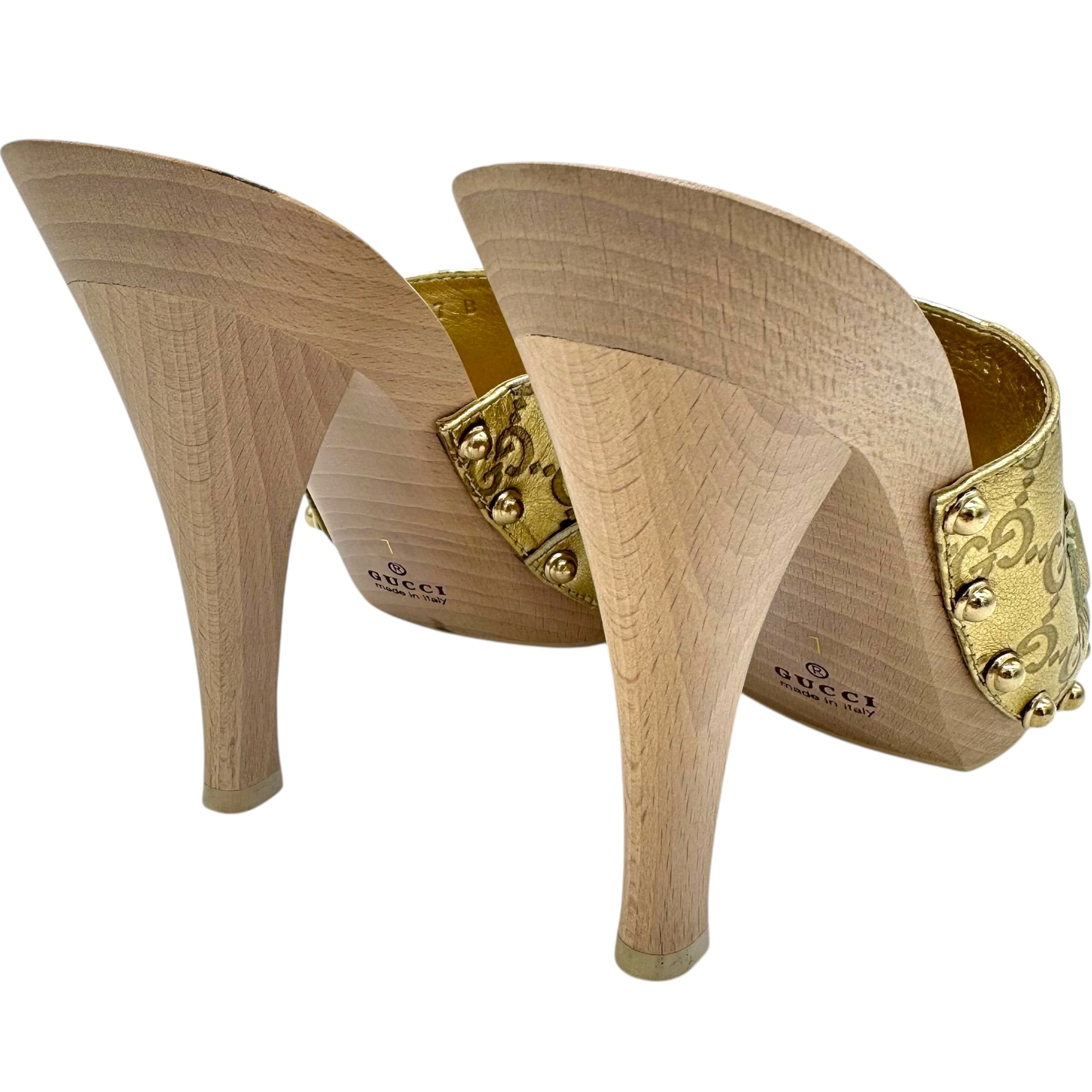 Gucci Gold Horsebit Platform Clog Heels - Outfit Repeater