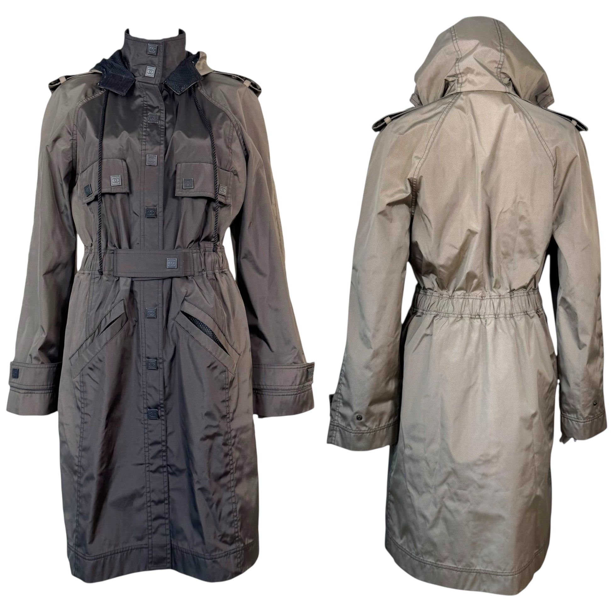 Chanel Sport Brown & Black Gradient Trench Jacket - Outfit Repeater