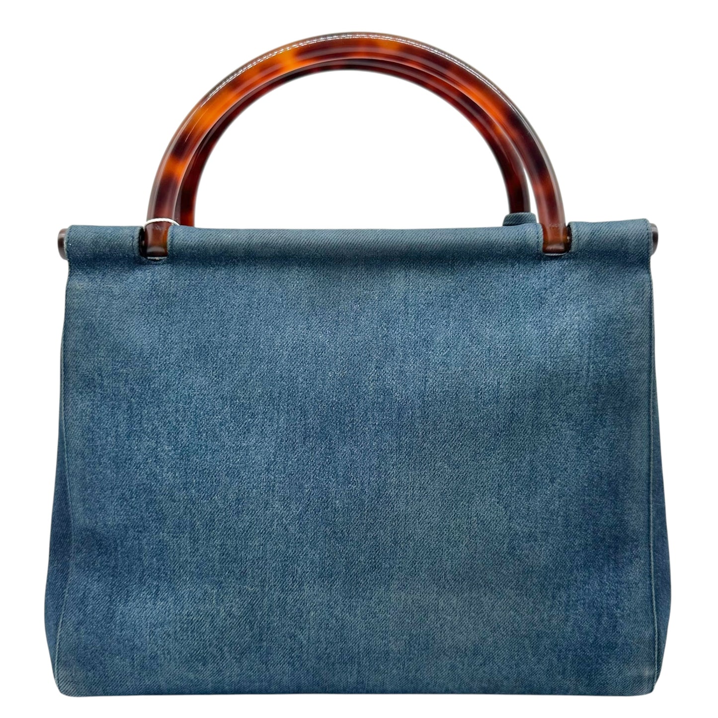 Chanel Blue Denim Tortoise Frame Handbag 1990s Vintage