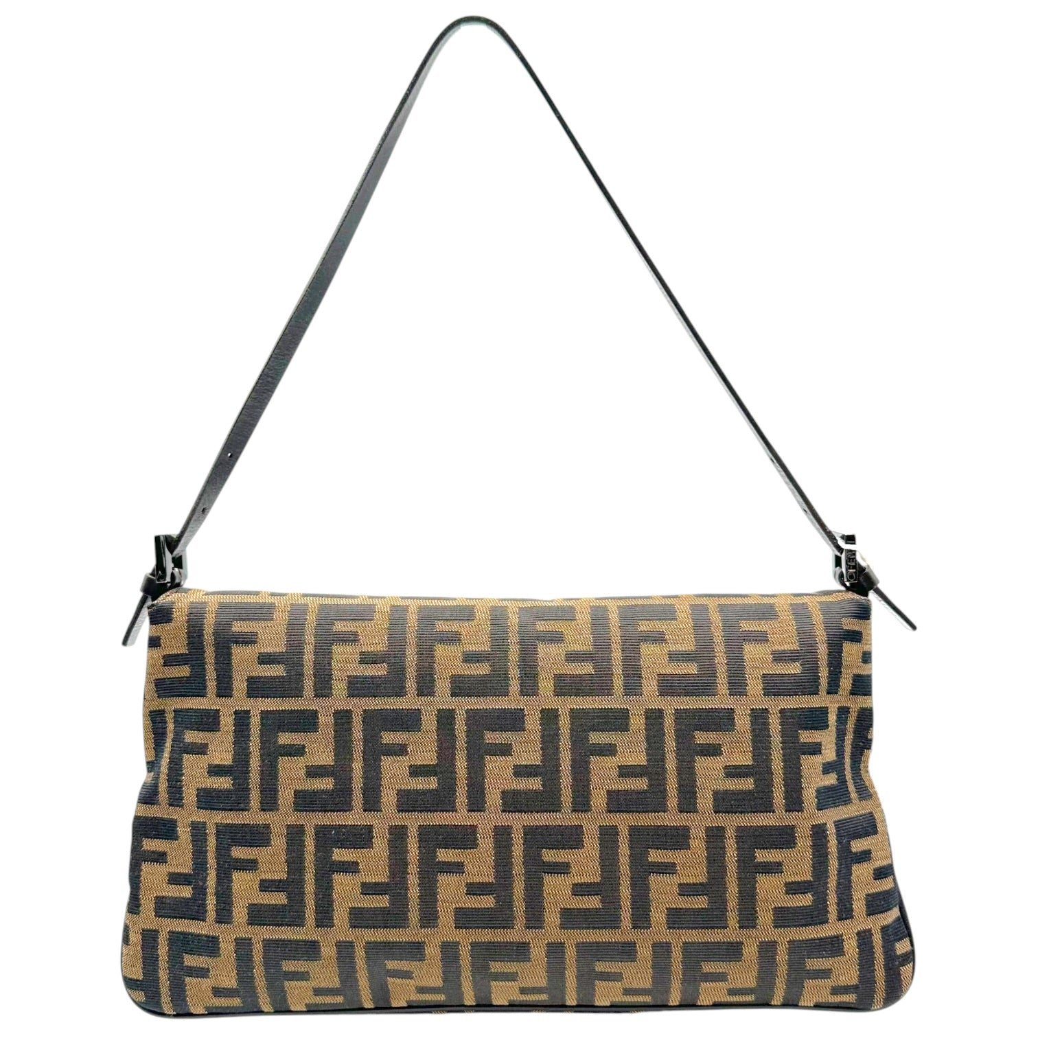 Fendi Large Baguette Bag Zucca Monogram Fold-Over Design
