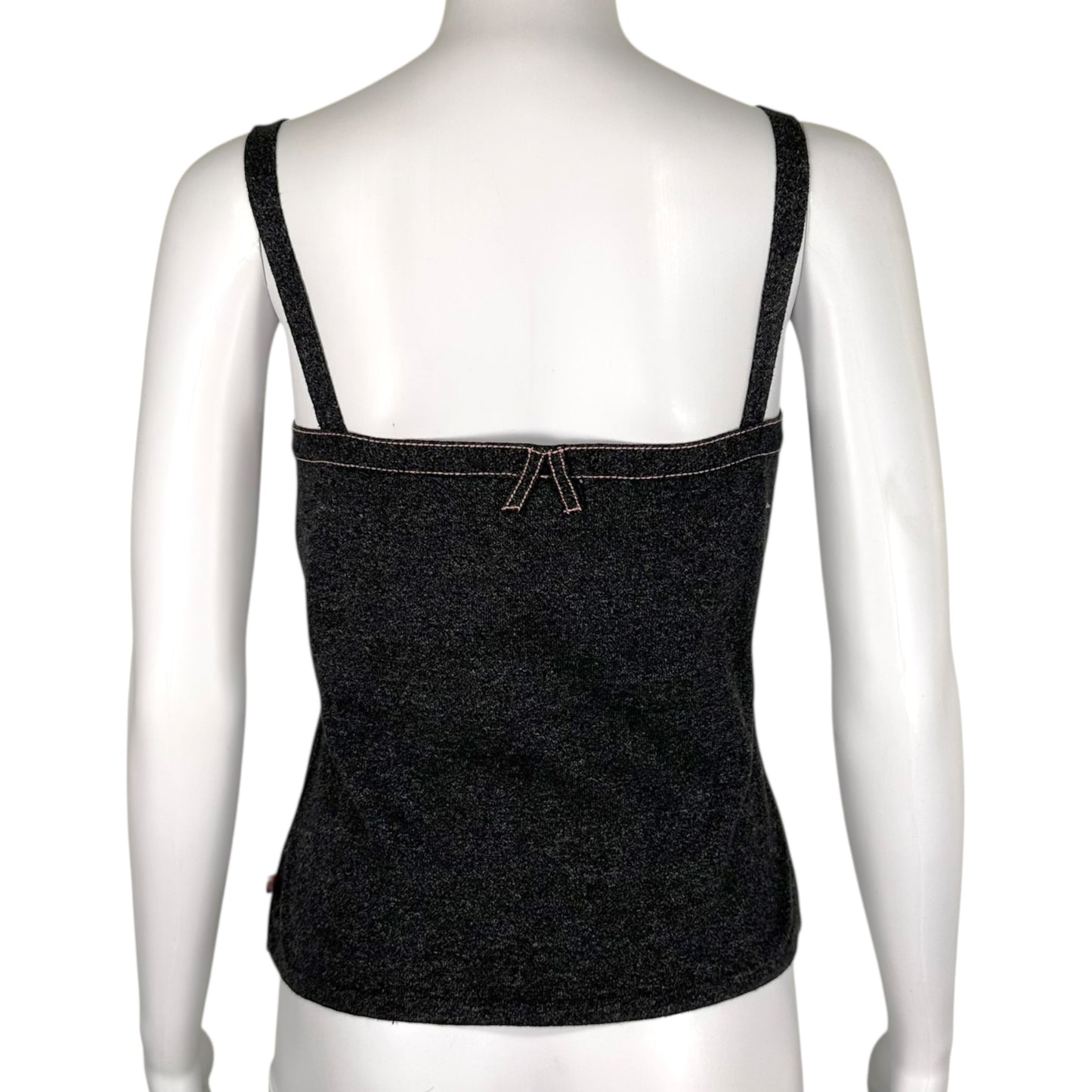 Christian Dior S/S 2003 Pink & Gray 'Denim' Knit Cropped Cami