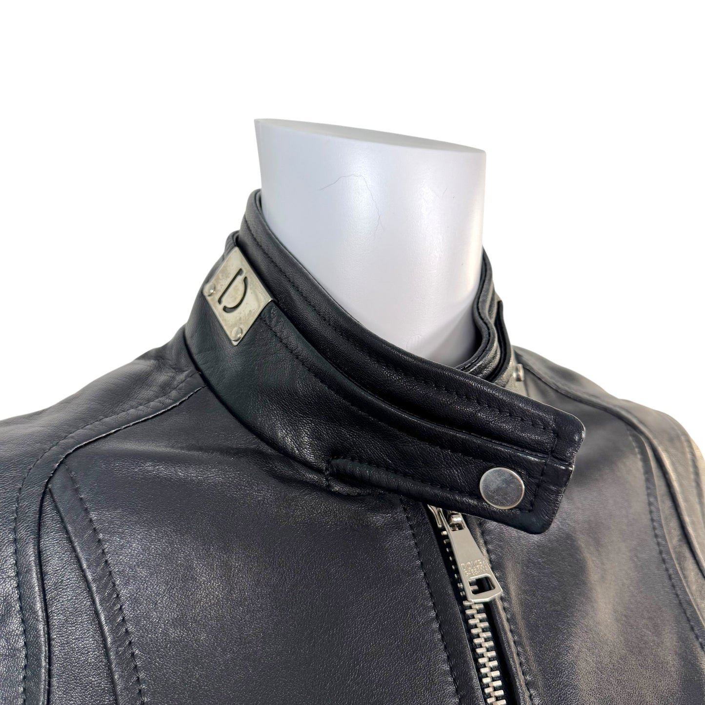 Dolce & Gabbana Black Leather Logo Hardware Bomber Jacket - Outfit Repeater