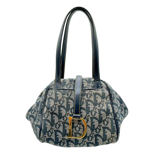 Christian Dior Navy Blue Trotter Monogram Mini Bowler Bag