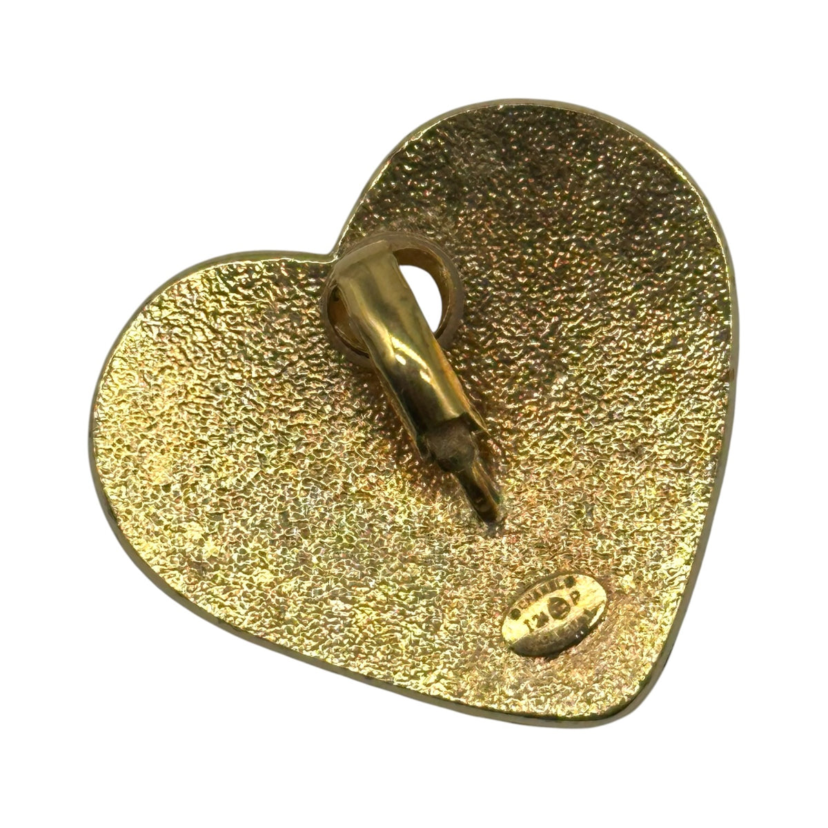 Chanel Spring 2024 Gold & Denim CC Logo Heart Clip-On Earrings