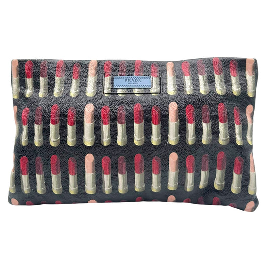 Prada F/W 2018 Lipstick Print 2-Way Clutch Bag