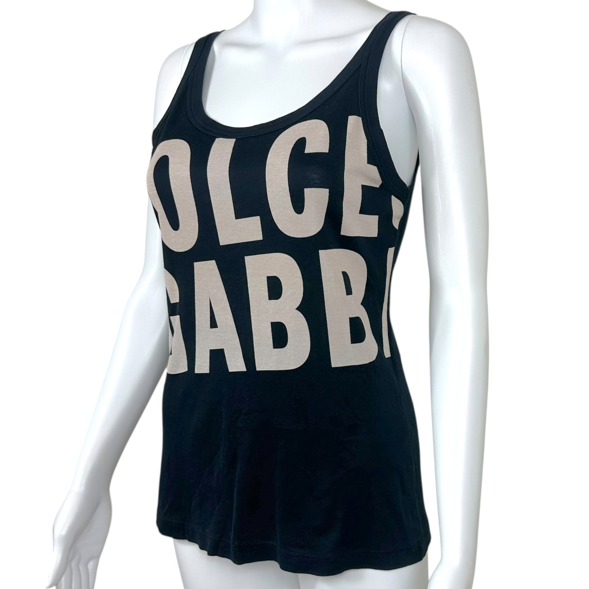 Dolce & Gabbana Black & White Logo Graphic Tank - Outfit Repeater