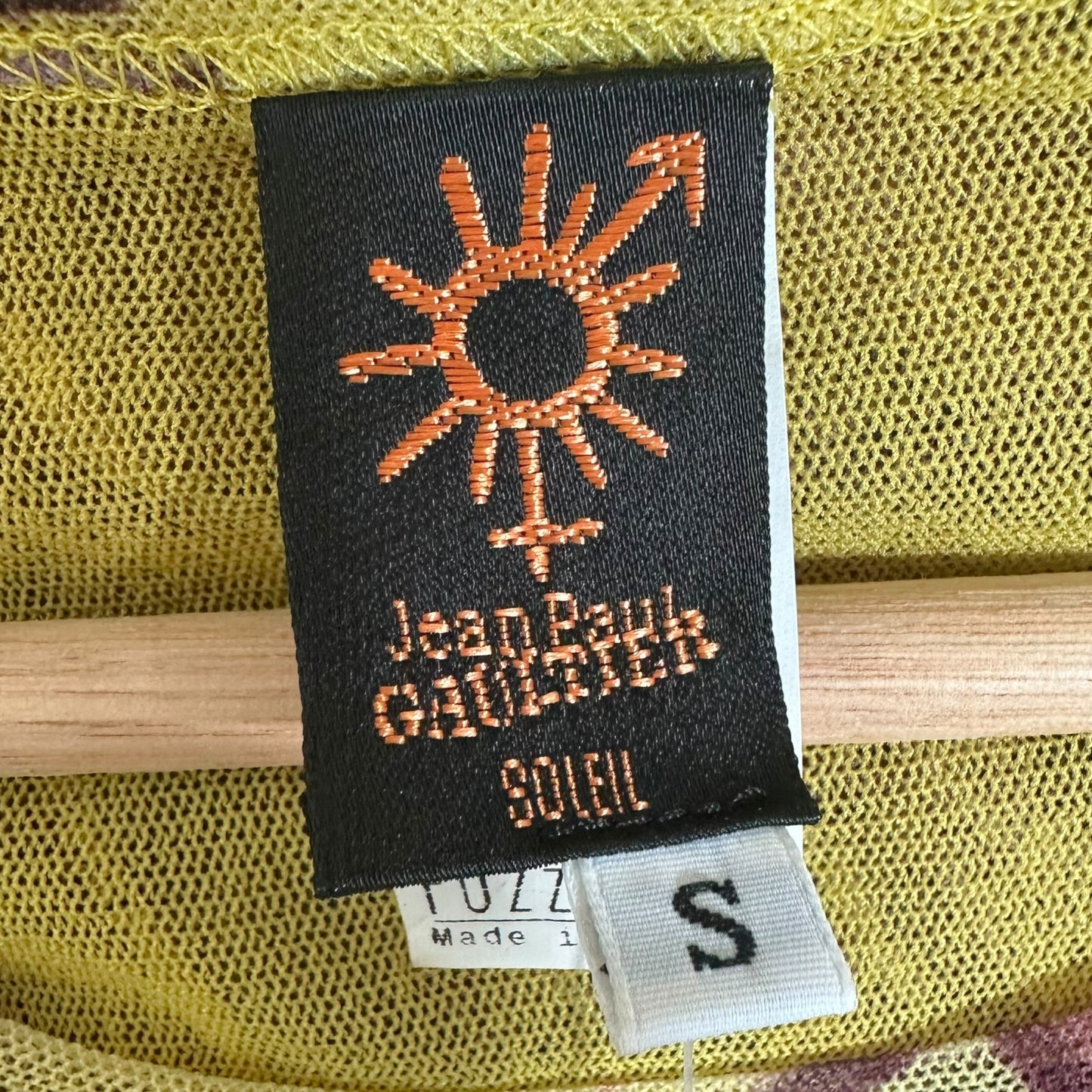 Jean Paul Gaultier Soleil Yellow & Purple Palm Printed Mesh Mini Dress - Outfit Repeater