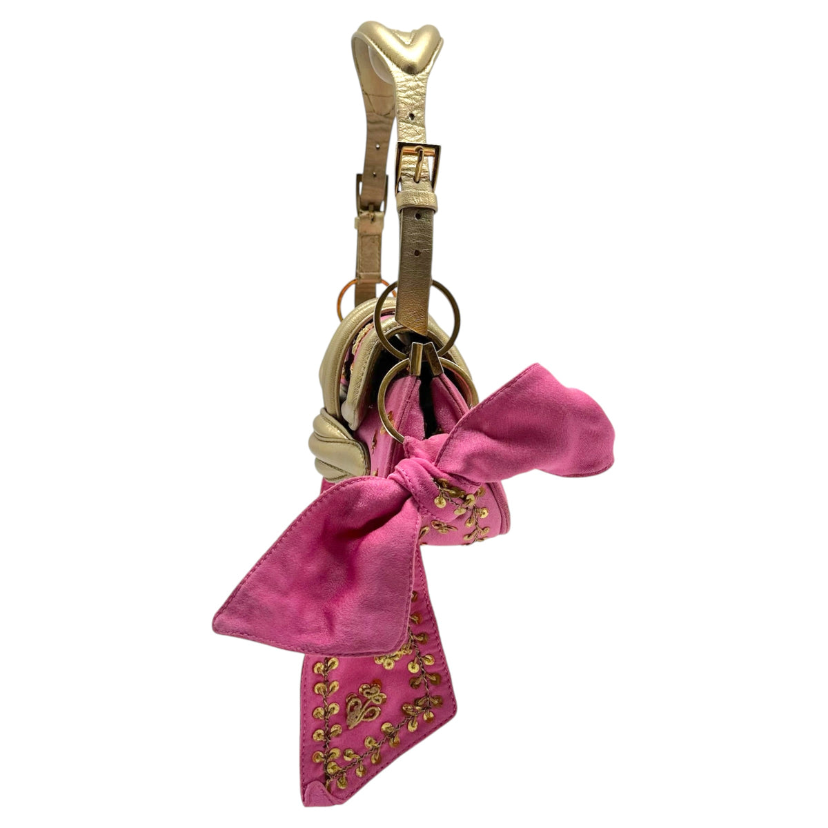 Christian Dior Mini Lip Bag Pink Gold Sequin