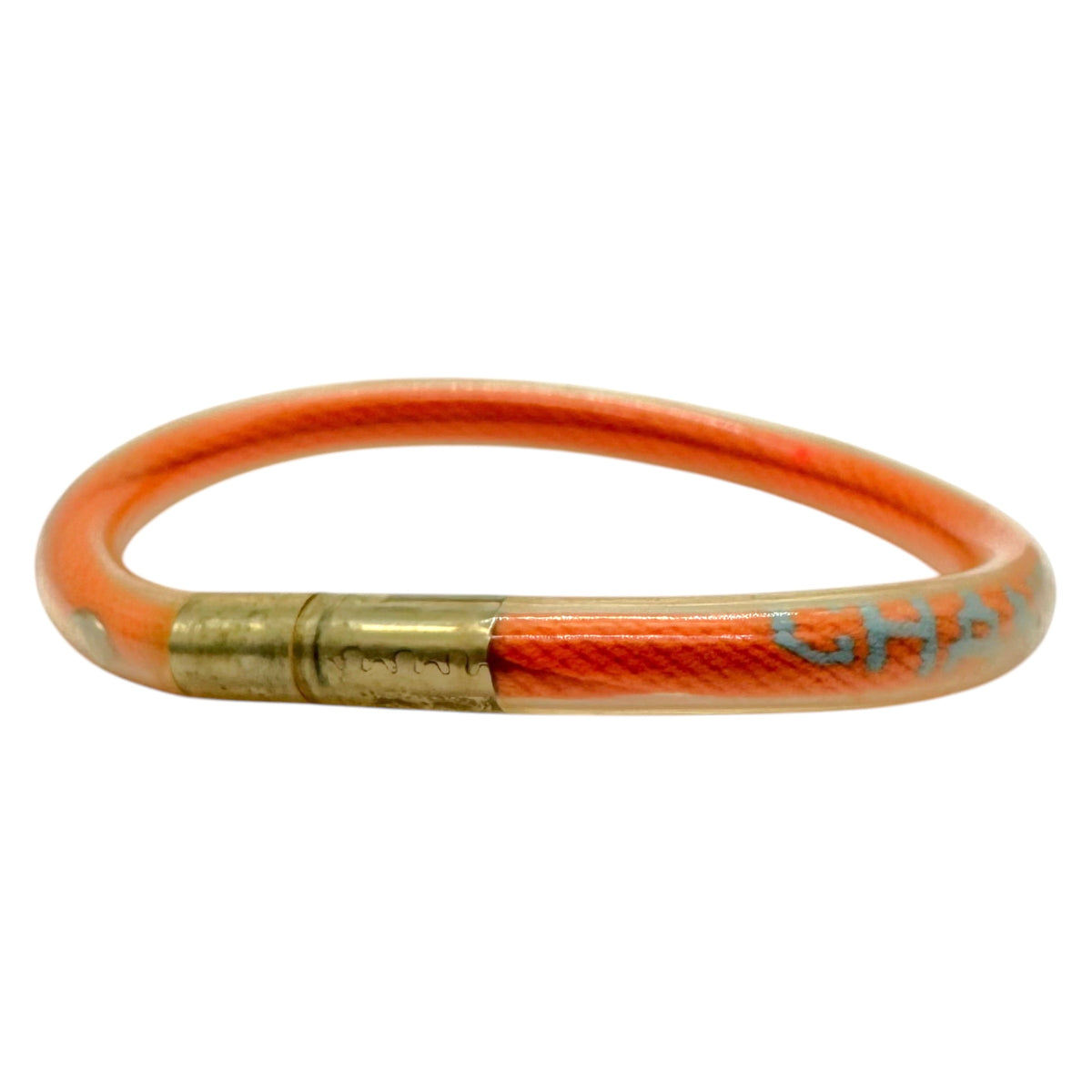 Chanel Sport 2000 Orange Blue Rubber Coated Cord Bracelet
