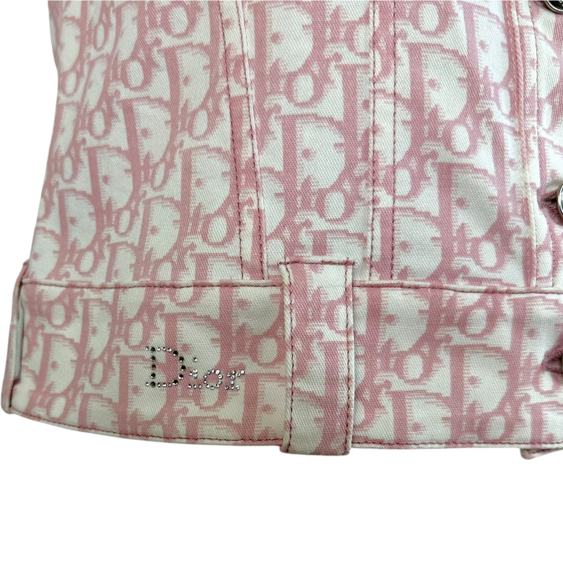 Christian Dior Pink Trotter Monogram Rhinestone Vest
