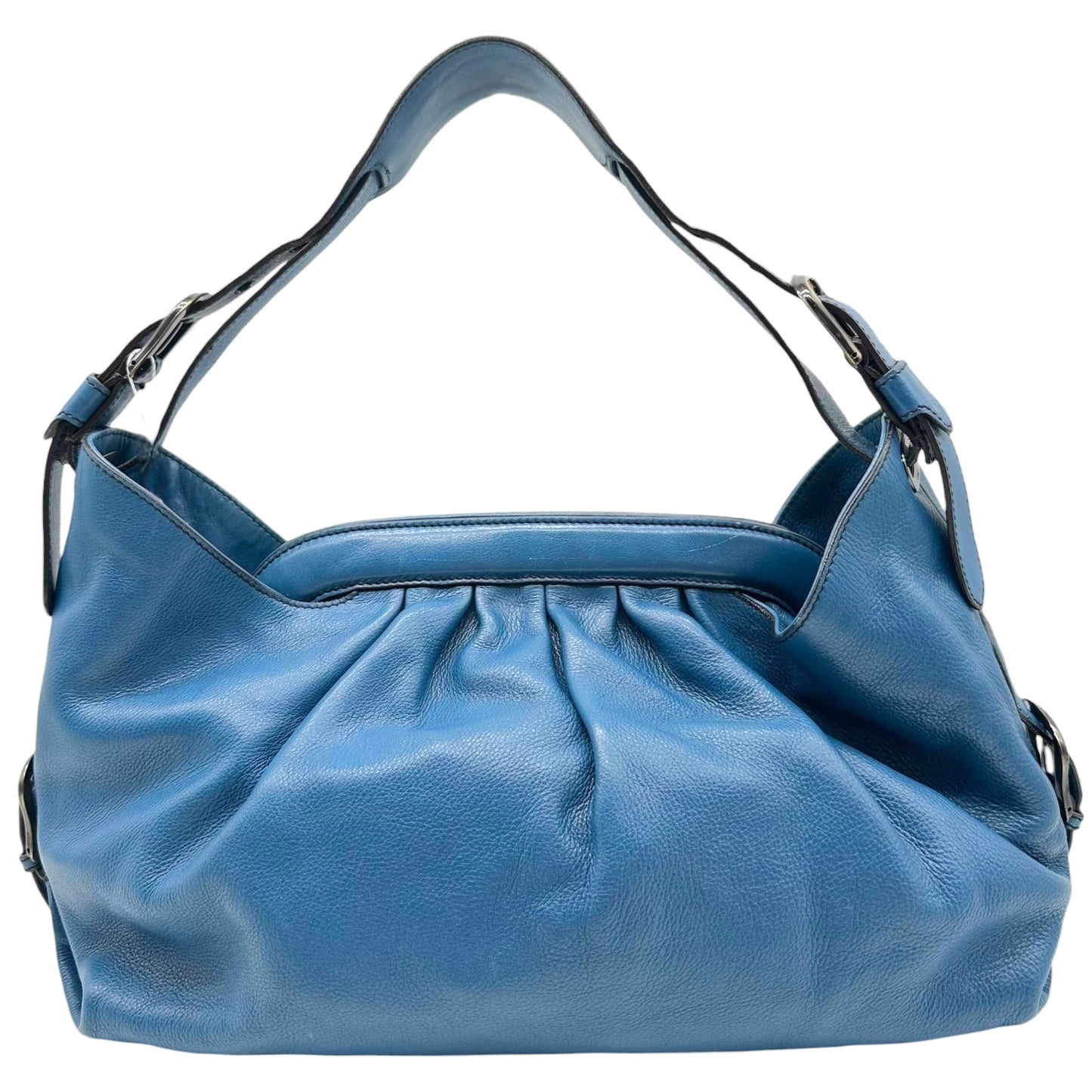Fendi Blue Leather Borsa Hobo Doctors Bag