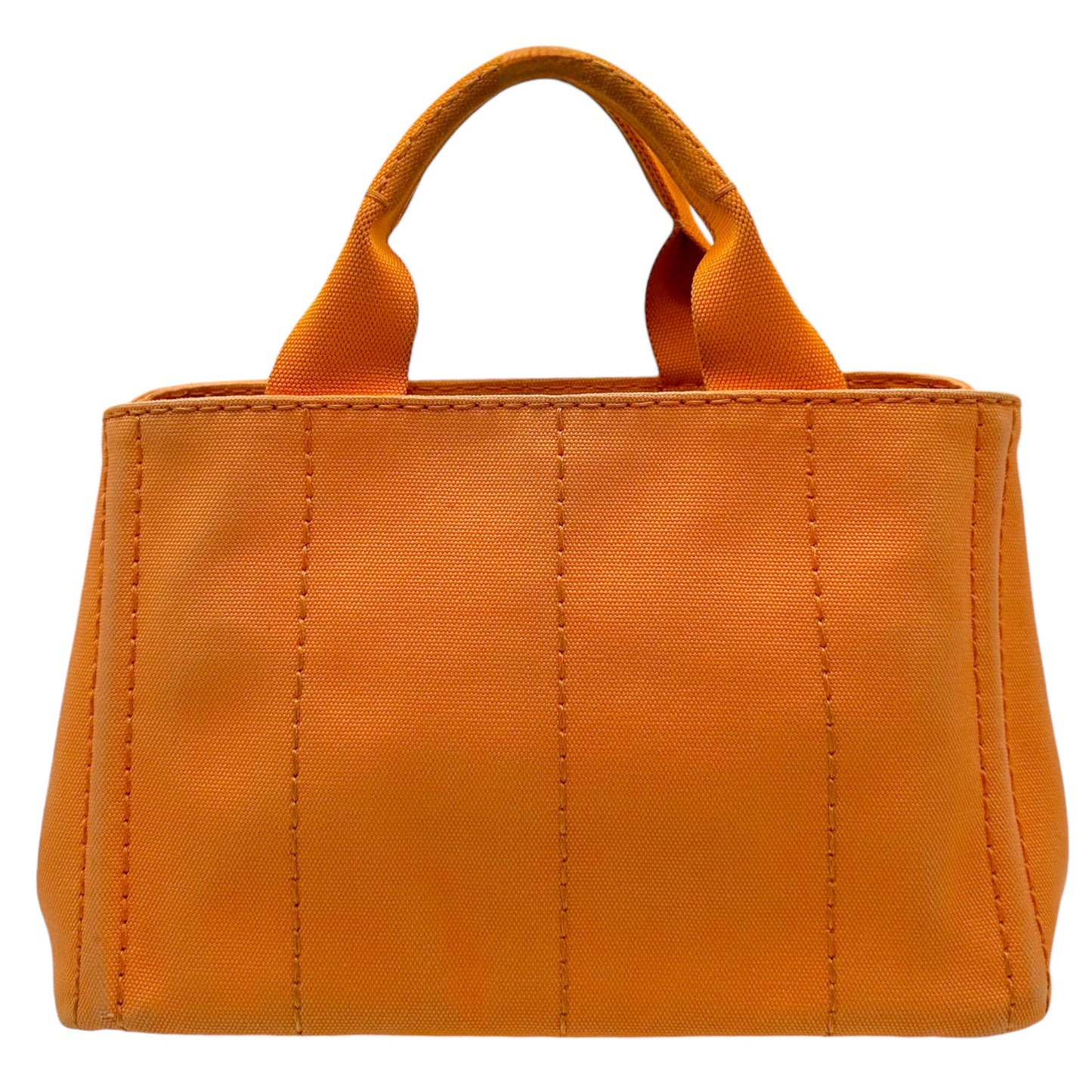 Prada Orange Canvas Small Canapa Tote Bag