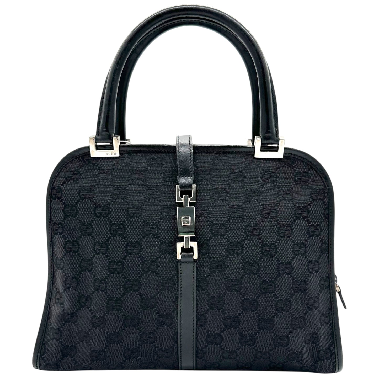 Gucci Black Monogram Canvas Bowler Bag