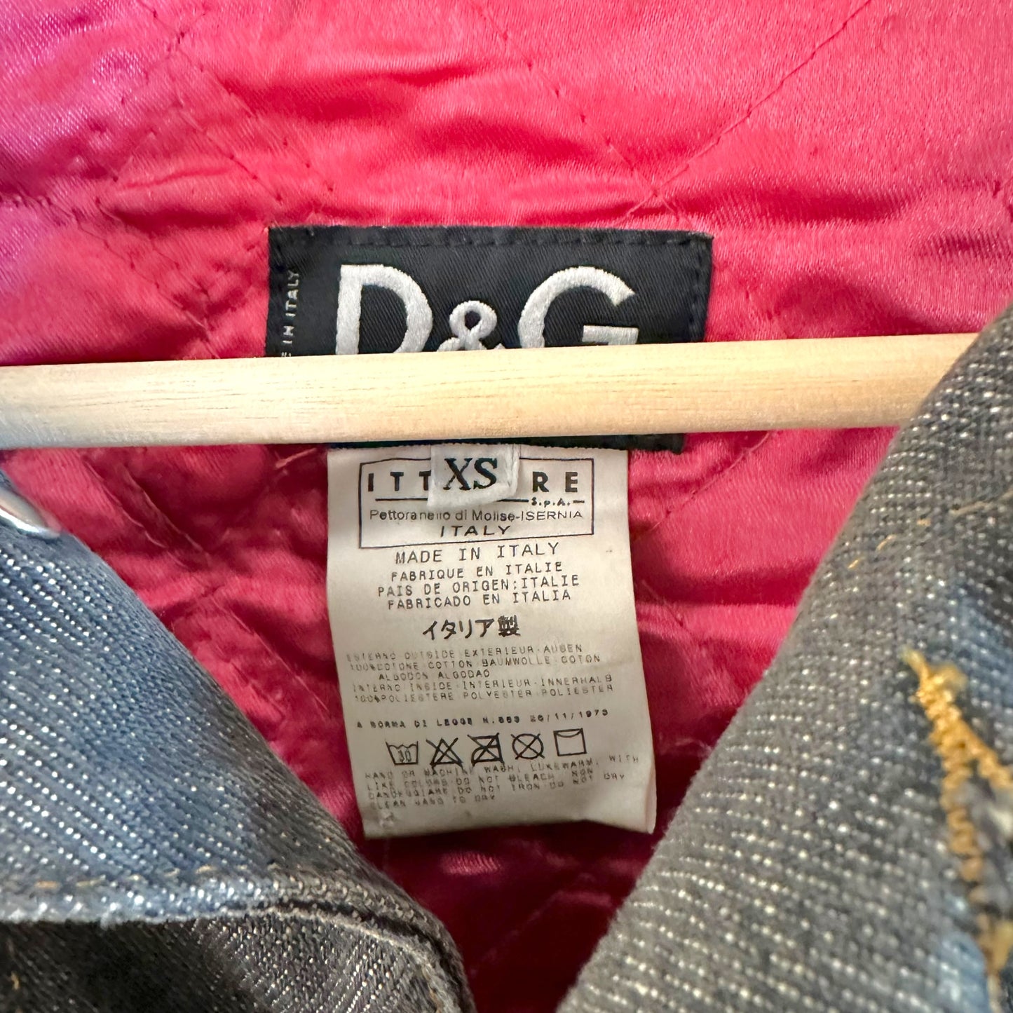 Dolce & Gabbana Black Denim Jacket With Leather Logo Patch