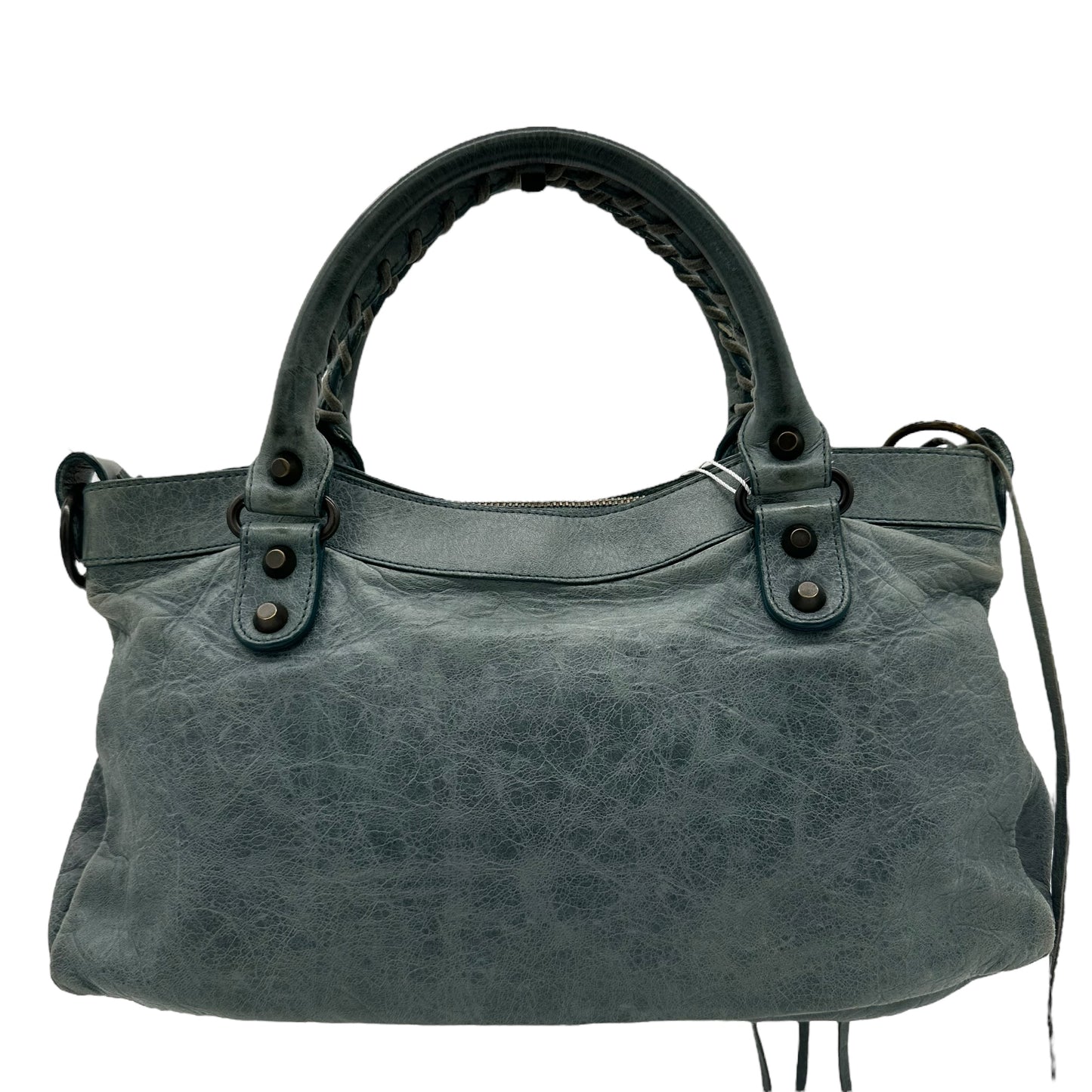 Balenciaga Teal Leather First City Bag - Outfit Repeater