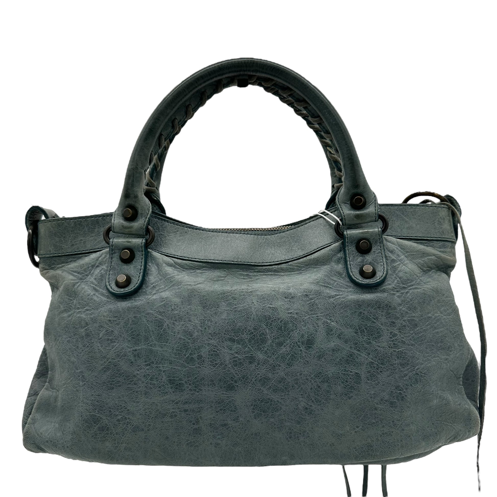 Balenciaga Teal Leather First City Bag - Outfit Repeater