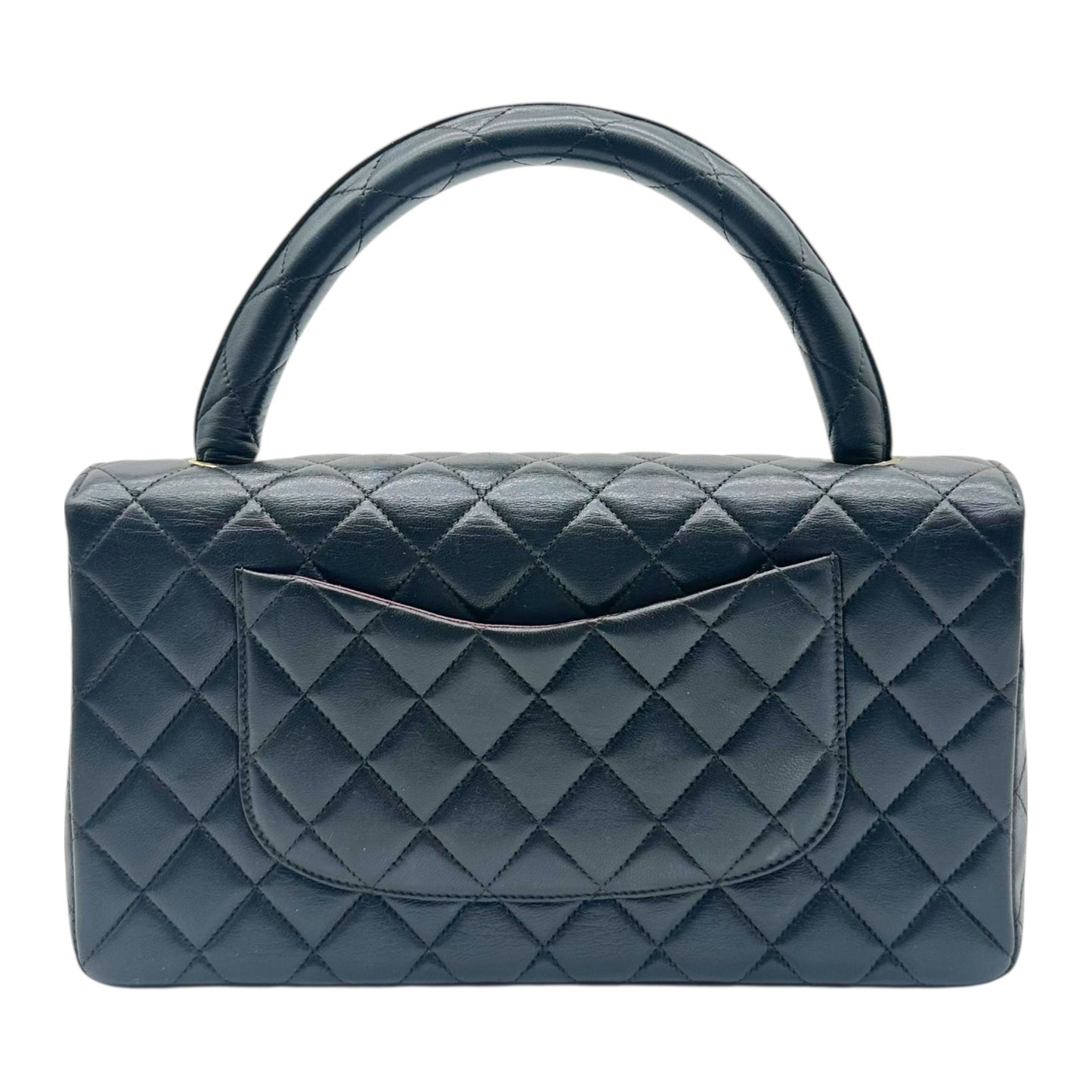Chanel Black Lambskin Top Handle Flap Bag