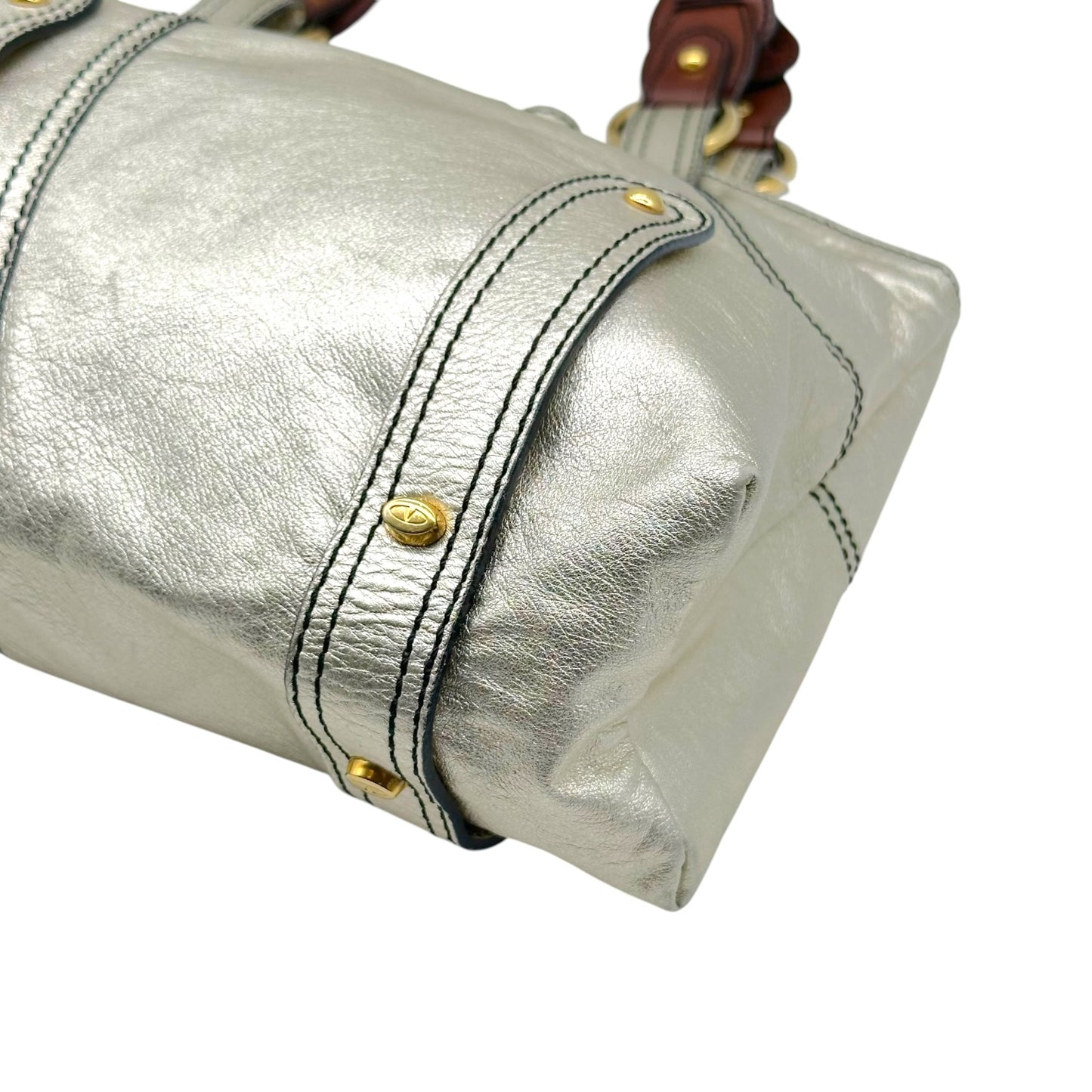 Valentino Garavani Metallic Crystal Embellished Large Shoulder Bag