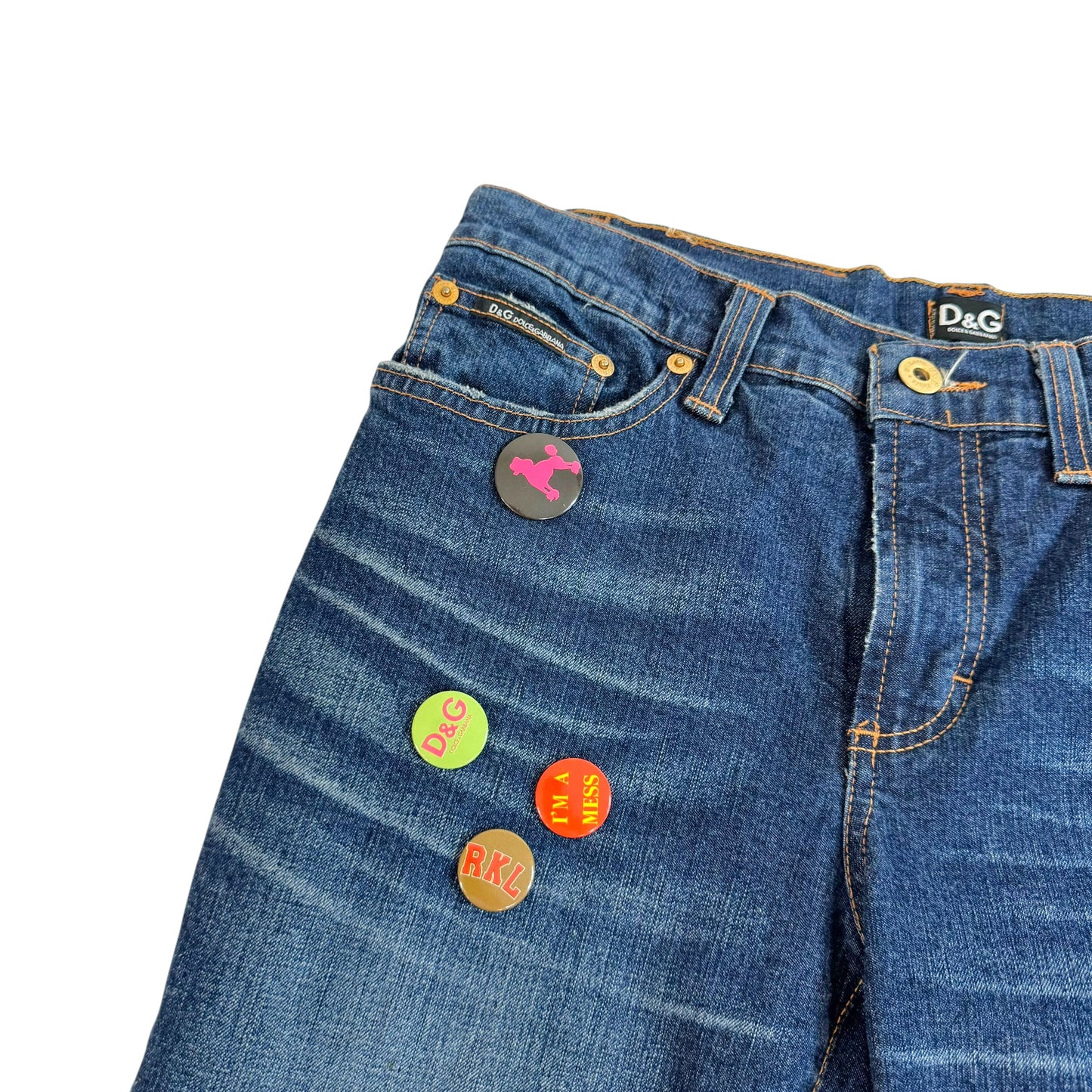 Dolce & Gabbana Denim Capri Pants Blue Mid-Rise Flared