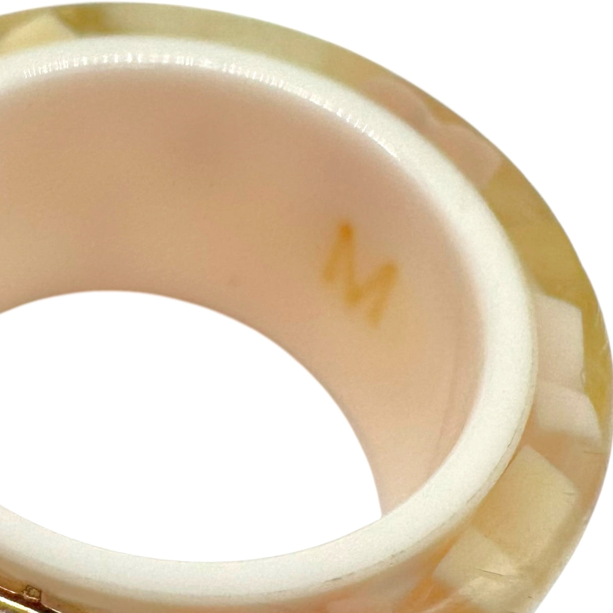 Louis Vuitton Logo Inclusion Ring Ivory Gold Pink