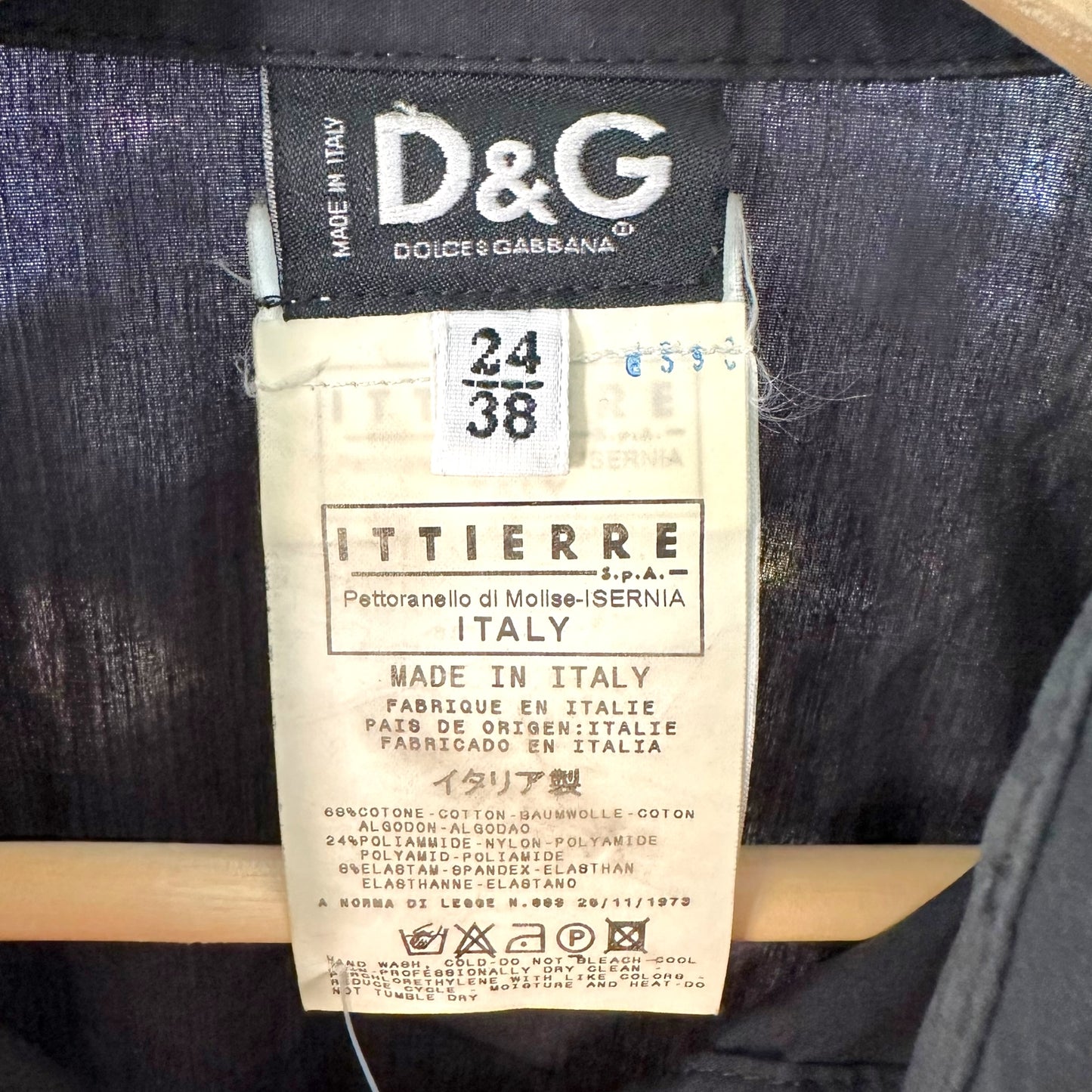 D&G Dolce & Gabbana Black Hook & Eye Blouse