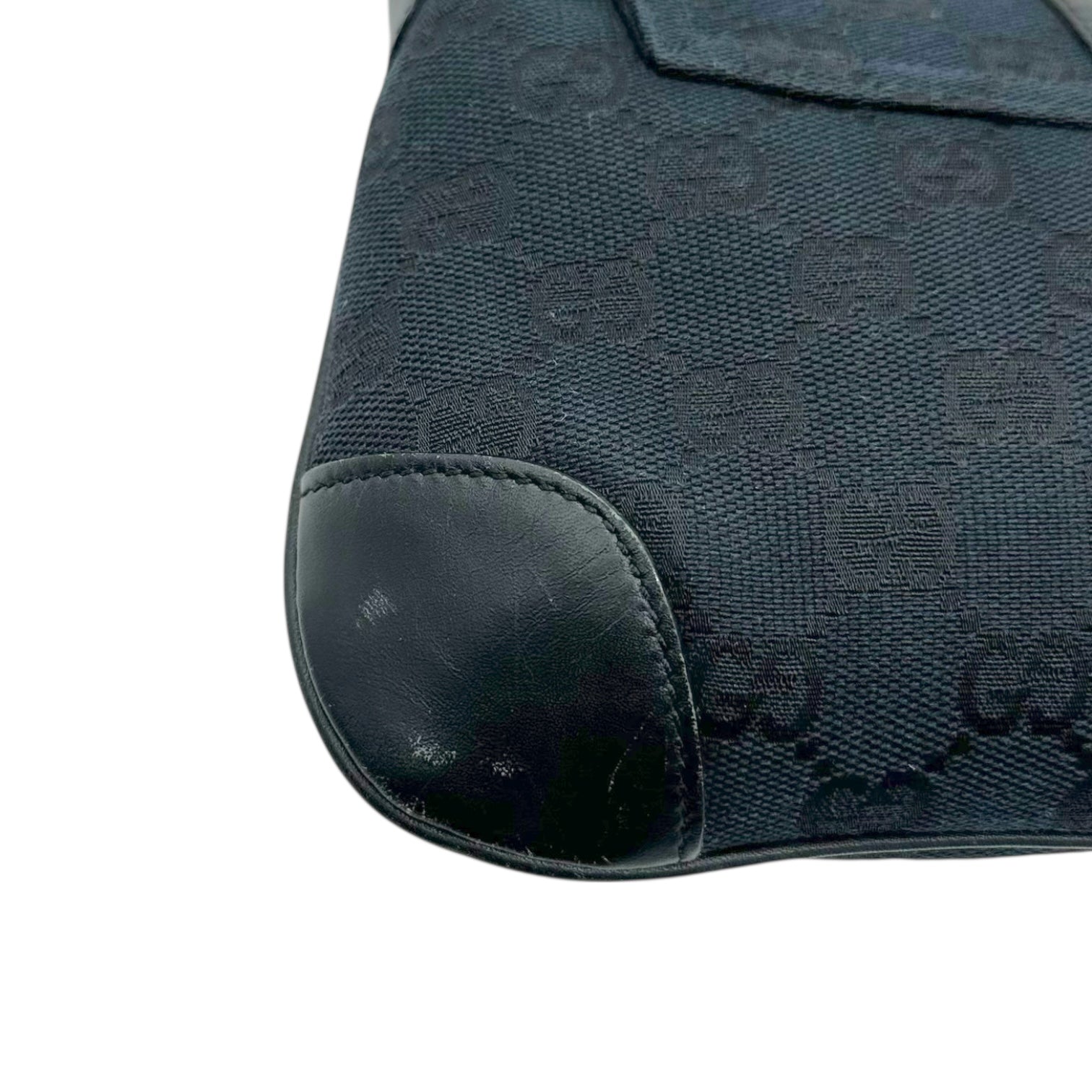 Gucci Black Canvas Monogram Bamboo Handle Mini Jackie Bag - Outfit Repeater