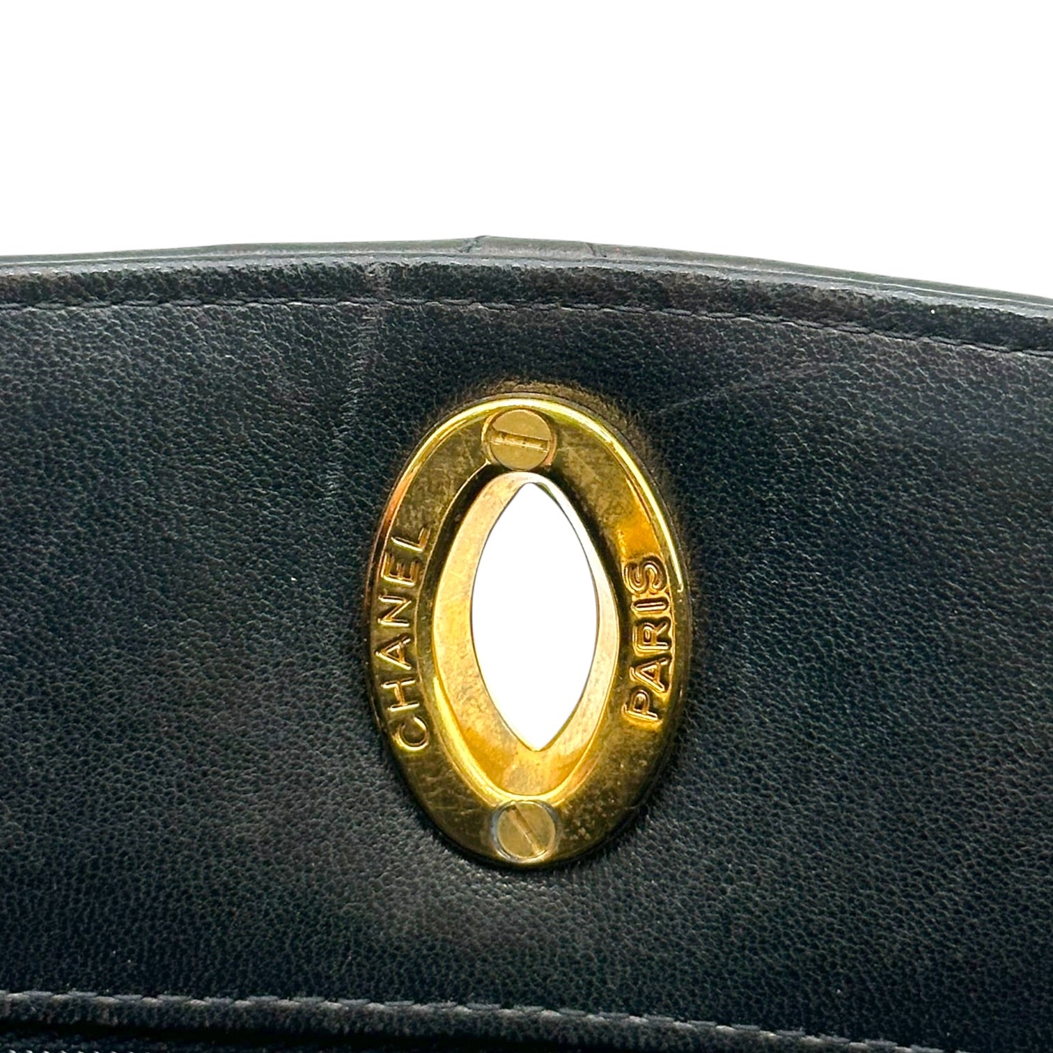 Chanel Black Matelasse Lambskin Handbag with Gold CC Clasp