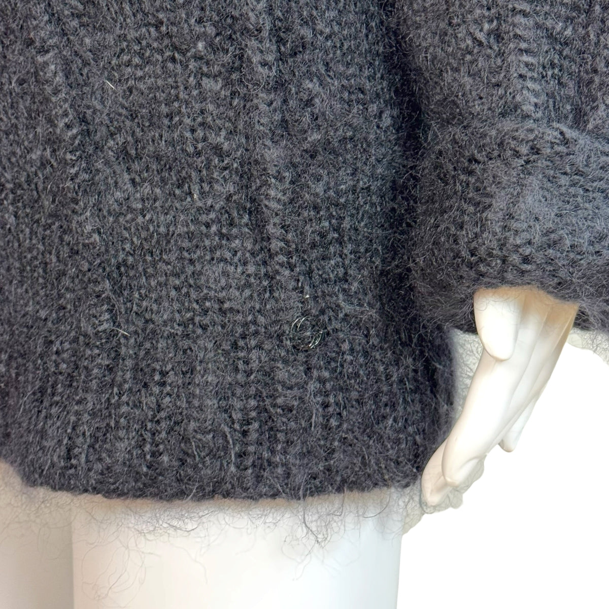 Gucci Black Mohair Knit Off-Shoulder Sweater