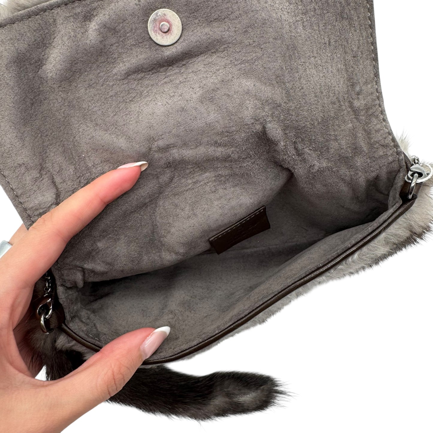 Gucci by Tom Ford Fall 2004 Gray Mink Dragon Clasp Mini Bag RARE - Outfit Repeater