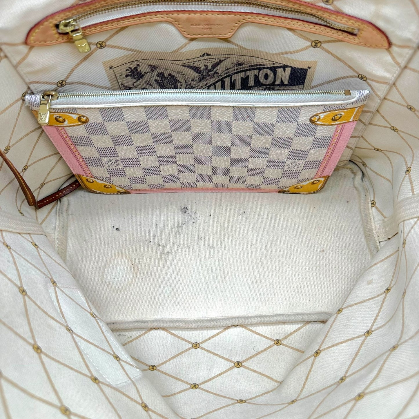Louis Vuitton Damier Azur Summer Trunk Neverfull MM Tote Bag
