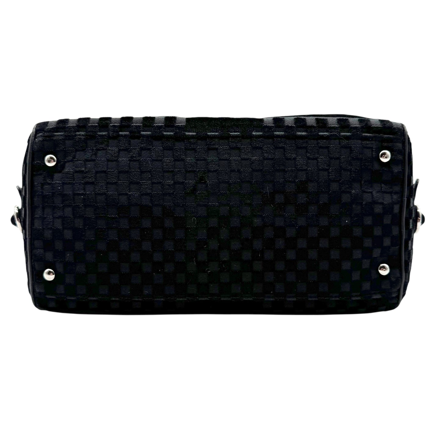 Chanel Black Lambskin & Velvet Checkered Logo Shoulder Bag 2005-06 - Outfit Repeater