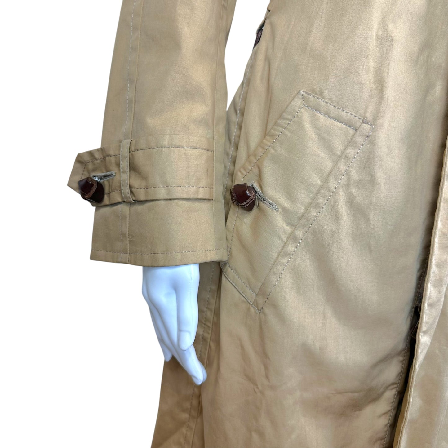 Dsquared2 Beige Trench Coat With Woven Leather Buttons
