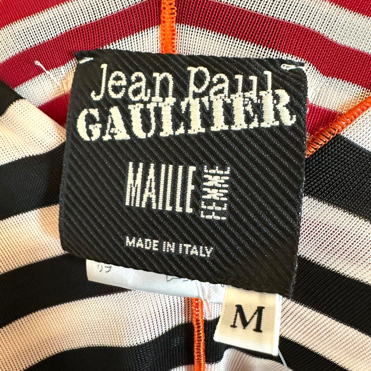 Jean Paul Gaultier Black & White Knit Striped Mini Dress