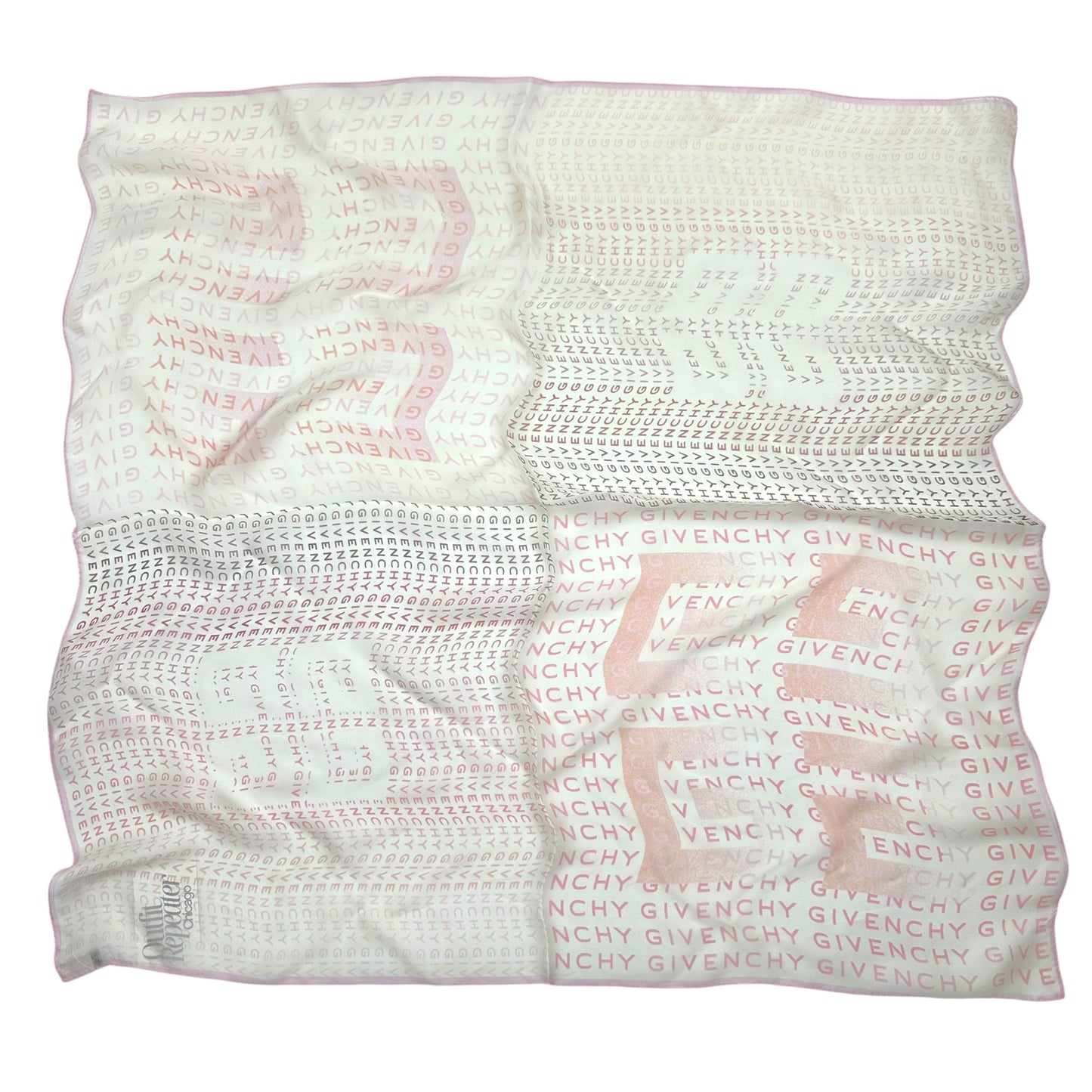 Givenchy Pink Logo Silk Scarf