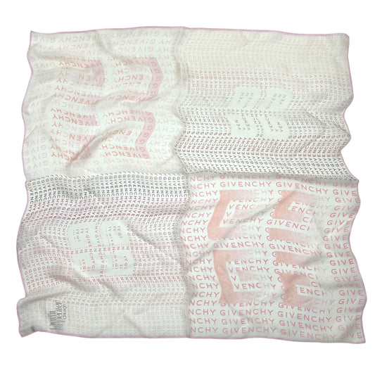 Givenchy Pink Logo Silk Scarf