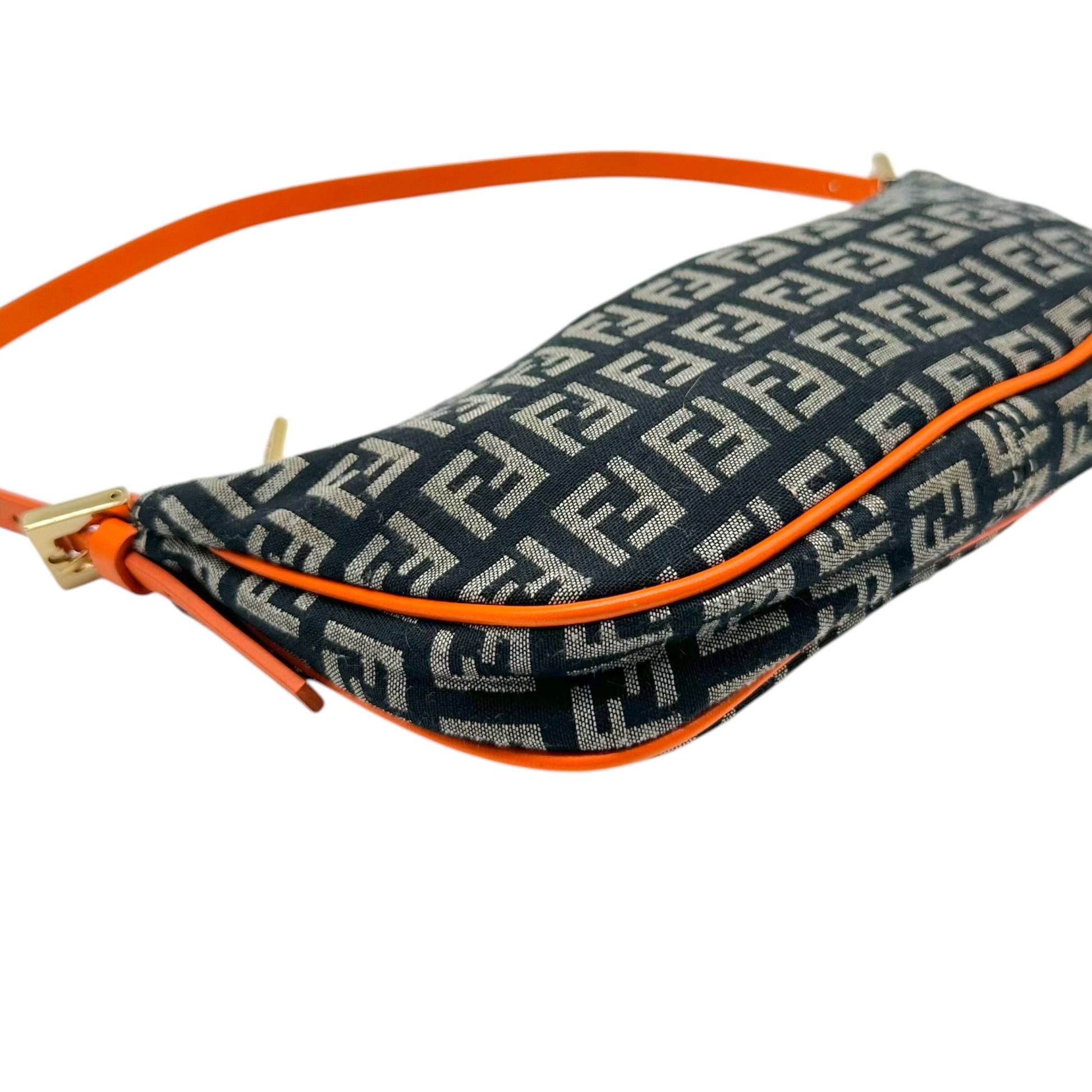Fendi Pochette Bag Black Orange Zucchino Monogram