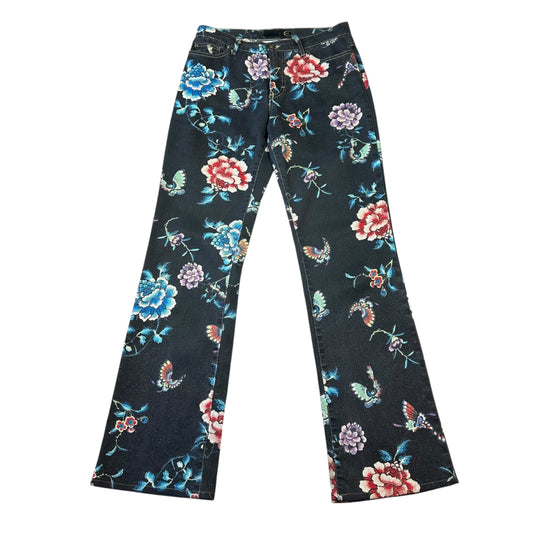 Just Cavalli Roberto Cavalli Black Multicolor Floral Jeans