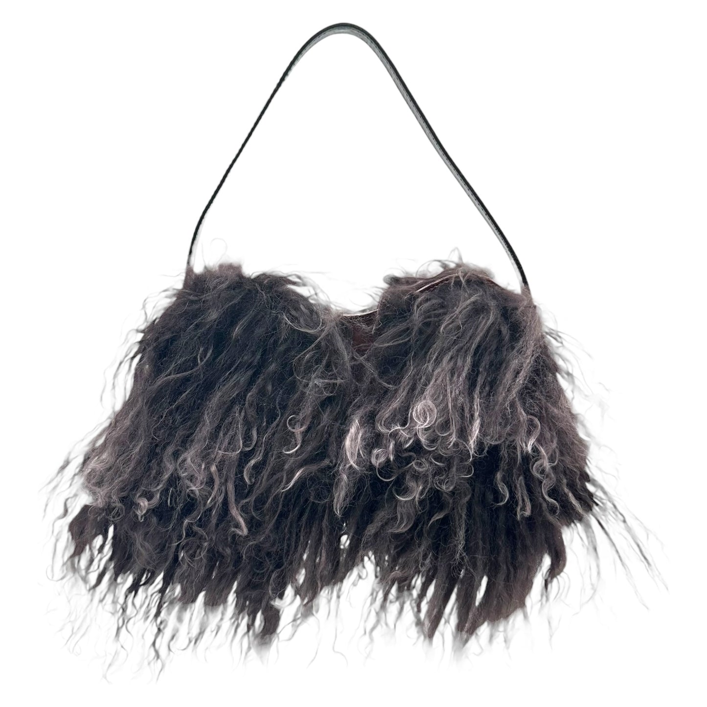 Fendi Brown Mongolian Lamb Fur Shoulder Bag - Outfit Repeater