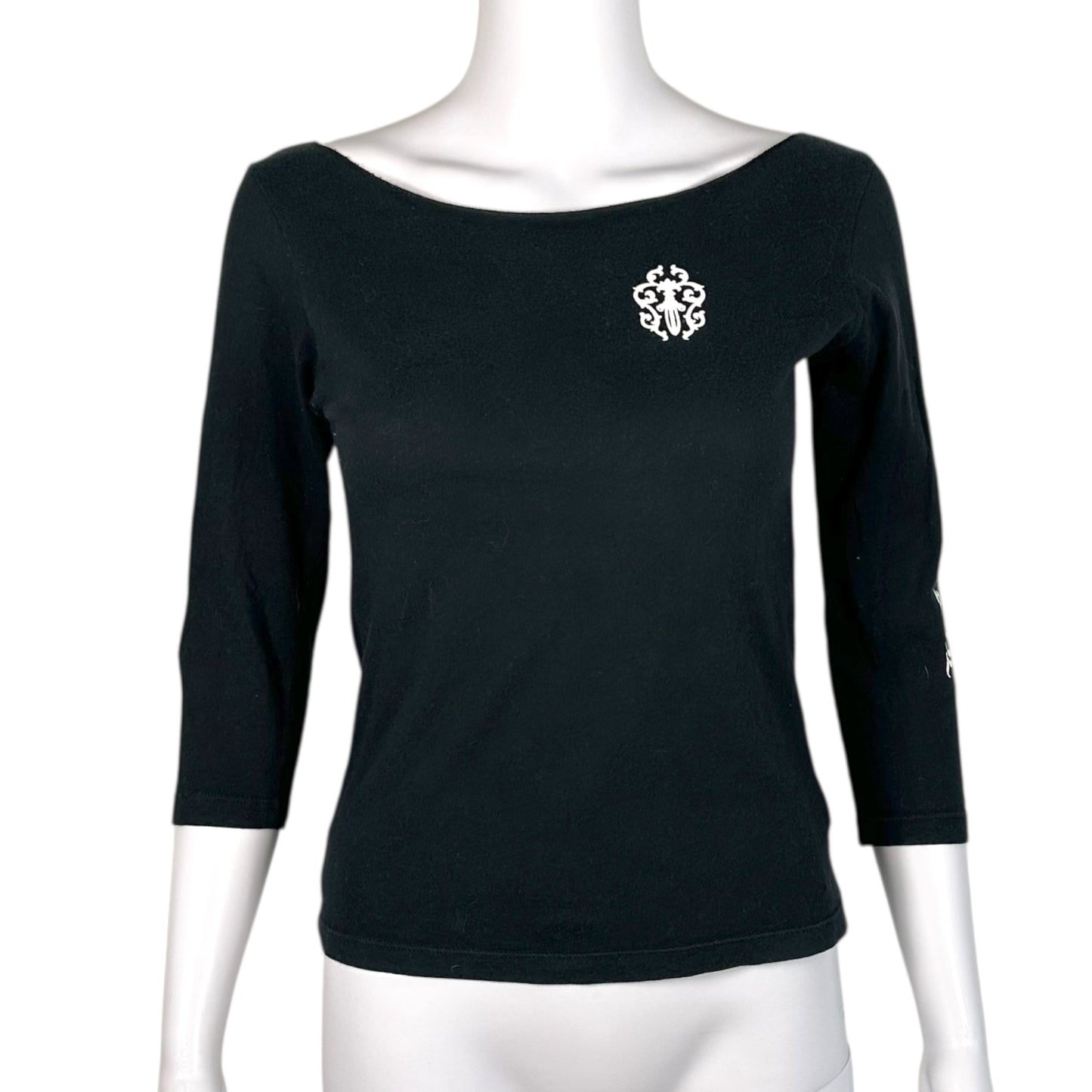 Chrome Hearts Vintage 3/4 Sleeve Logo & Dagger Graphic T-Shirt