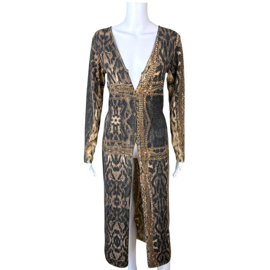 Roberto Cavalli Chain Print Duster Cardigan