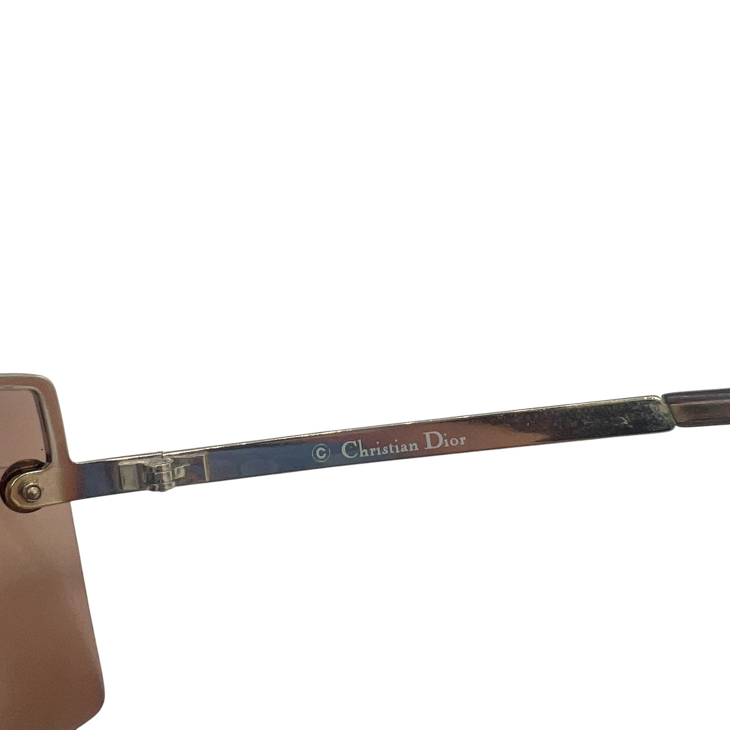 Christian Dior Adiorable2 Brown & Silver Rimless Rectangle Sunglasses