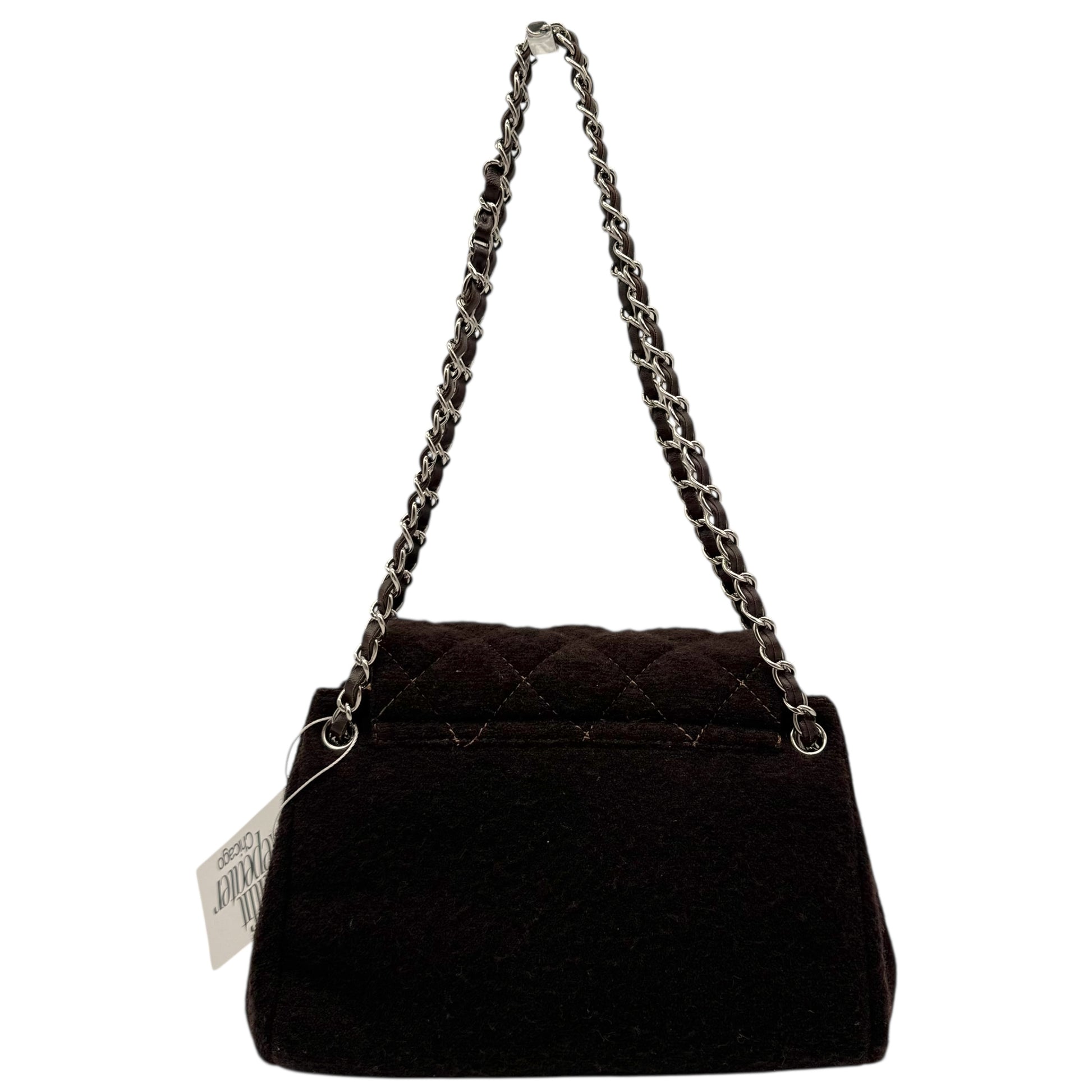 Chanel Brown Wool & Silver Hardware Matelasse Accordion Bag - Outfit Repeater