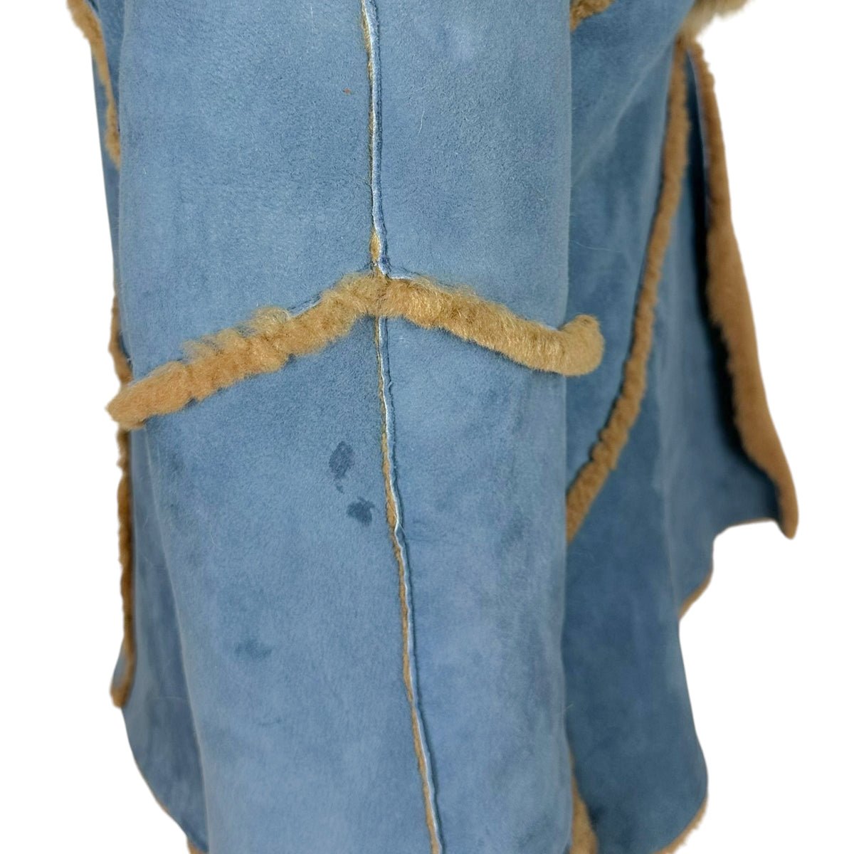 Josephine Shearling Jacket Blue Brown Fur Collar