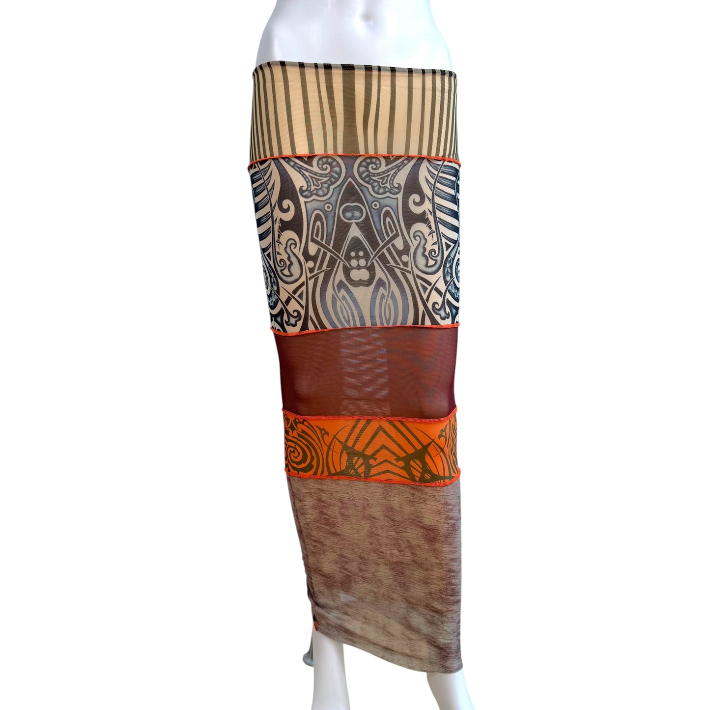 Jean Paul Gaultier Multicolor Multi-Print Patchwork Maxi Skirt